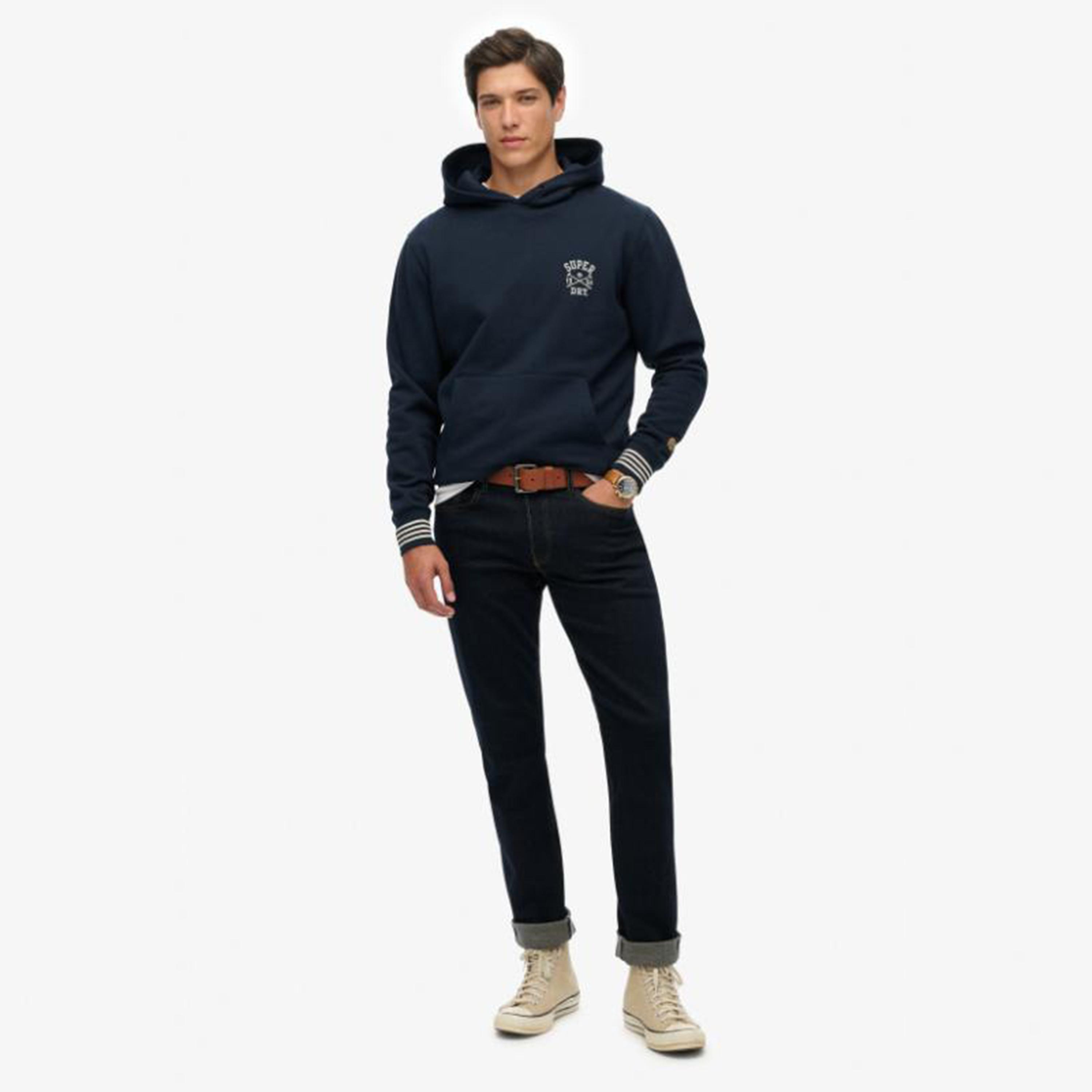 كنزة بغطاء رأس رجالية سادة بأكمام طويلة ورقبة بغطاء من سوبر دراي-men-winterwear-hoodiesandsweatshirts-image-2
