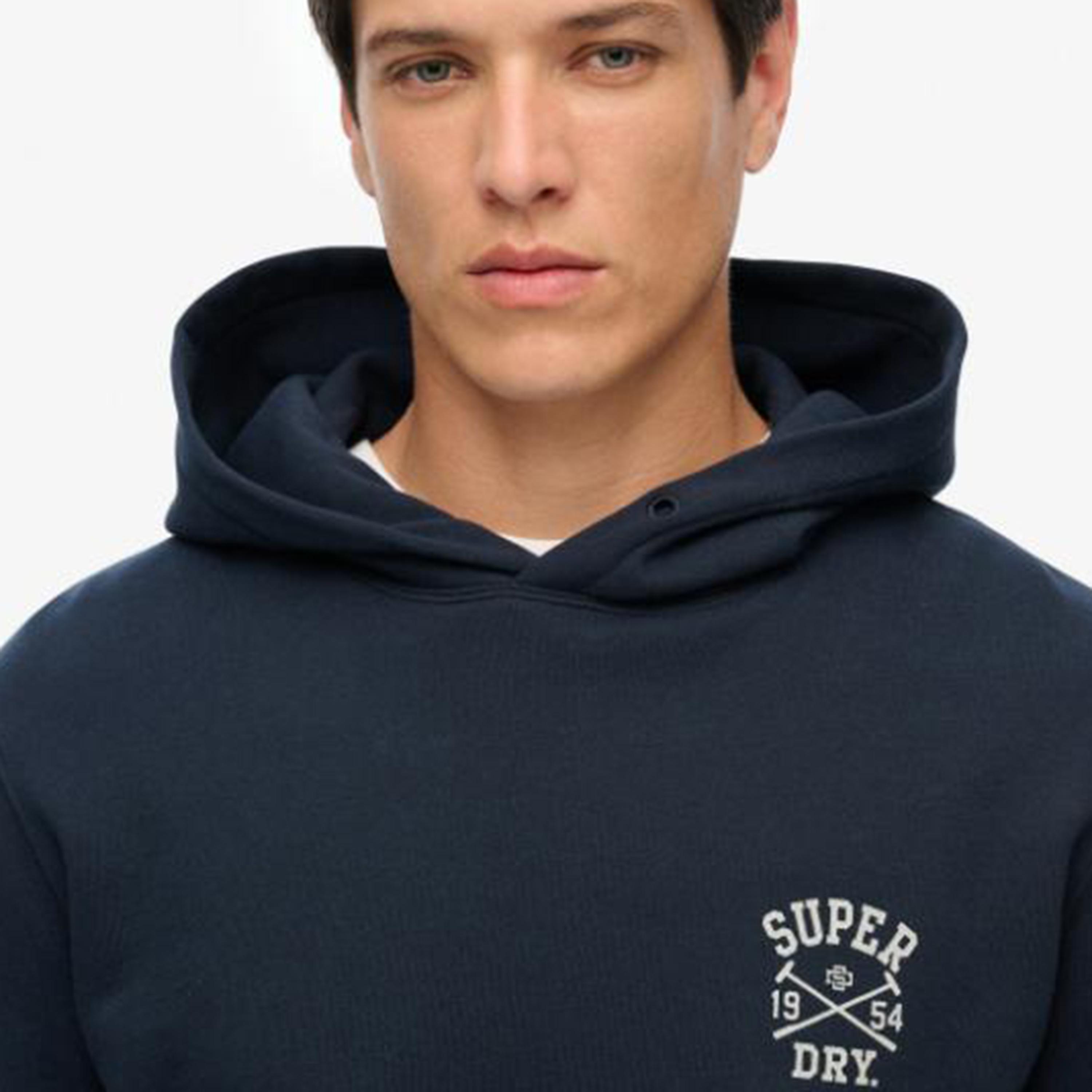كنزة بغطاء رأس رجالية سادة بأكمام طويلة ورقبة بغطاء من سوبر دراي-men-winterwear-hoodiesandsweatshirts-image-3