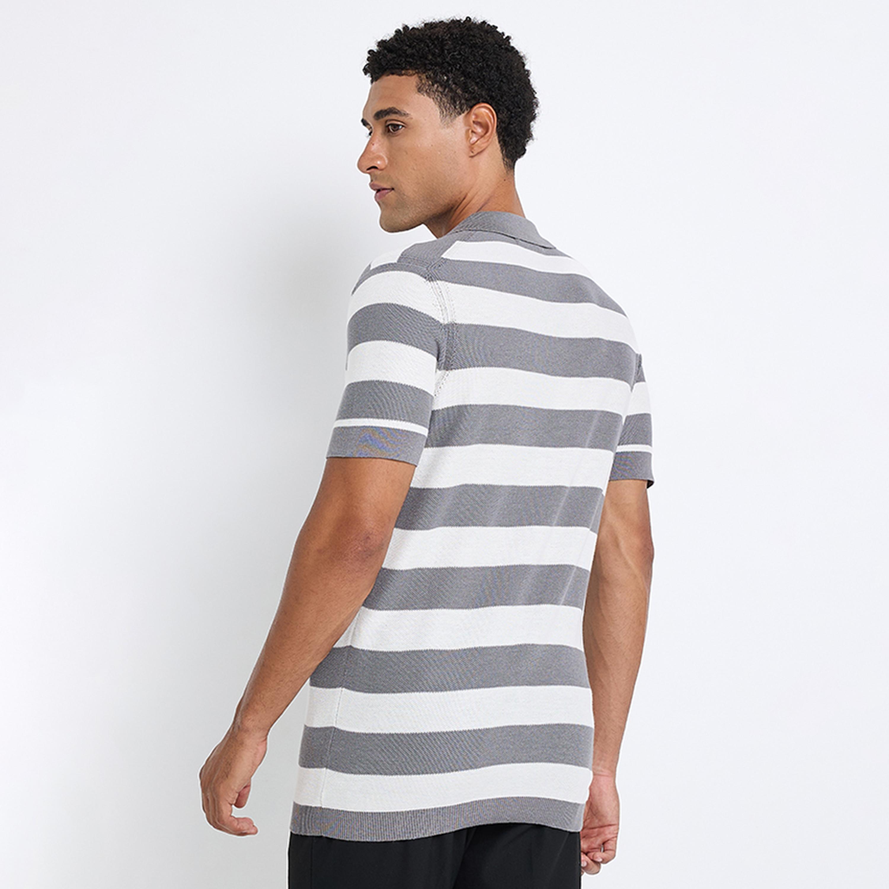 تيشيرت بولو رجالي مخطط بياقة جوني وأكمام قصيرة من بن شيرمان-men-clothing-tshirtsandpolos-polos-image-4