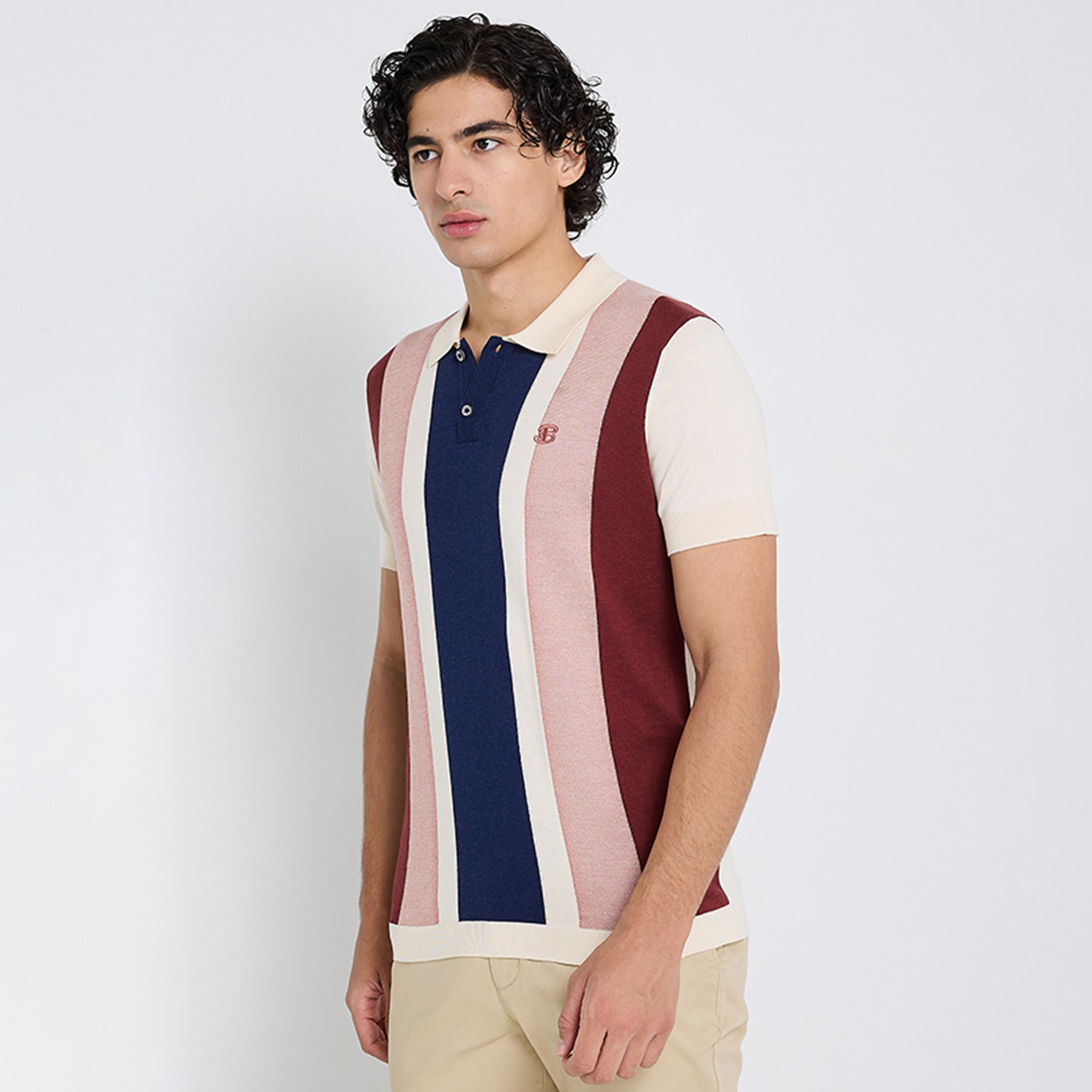 BEN SHERMAN Striped Collared Short Sleeves Men's Polo T-Shirt-men-clothing-tshirtsandpolos-polos-image-3