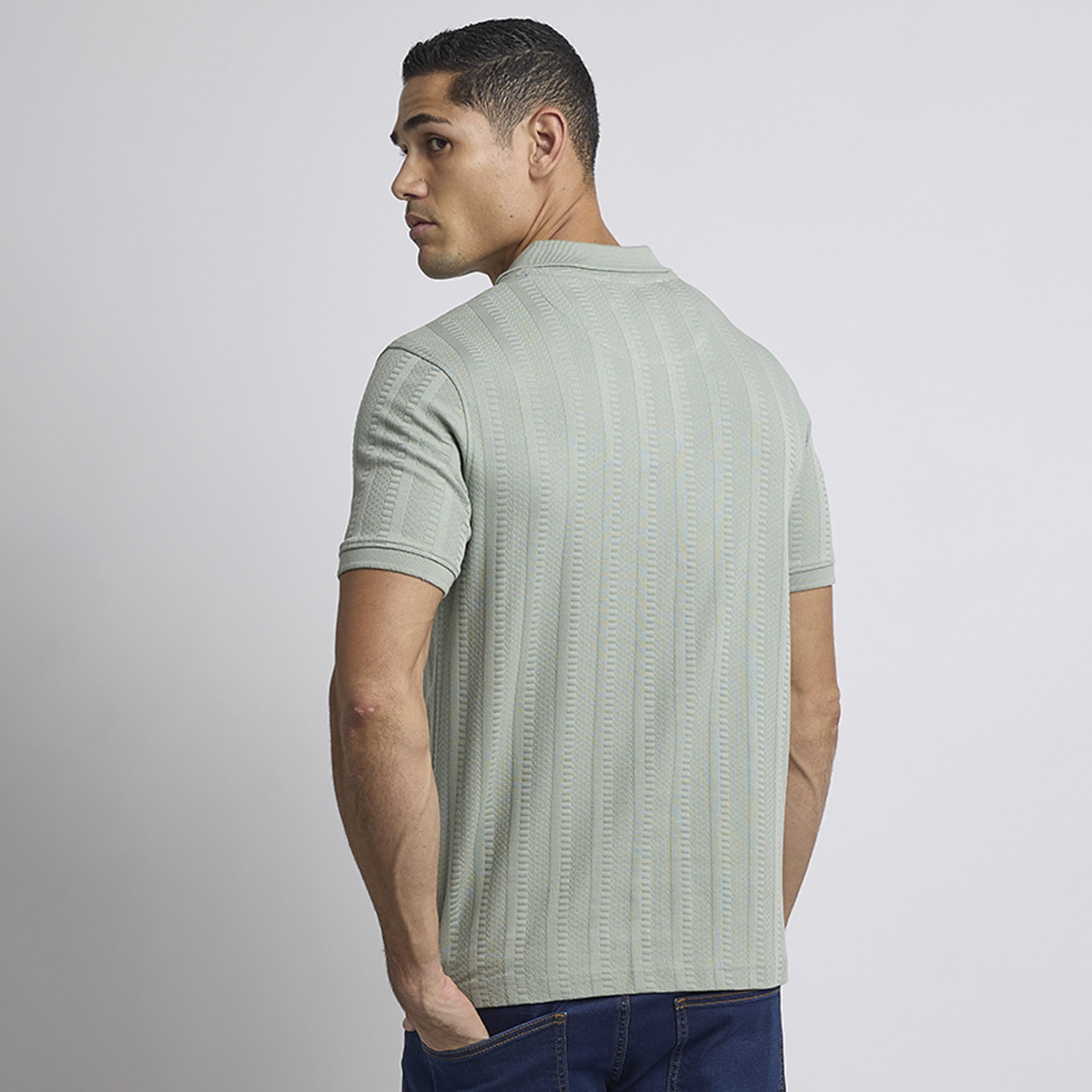 BEN SHERMAN Textured Collared Short Sleeves Men's Polo T-Shirt-men-clothing-tshirtsandpolos-polos-image-4