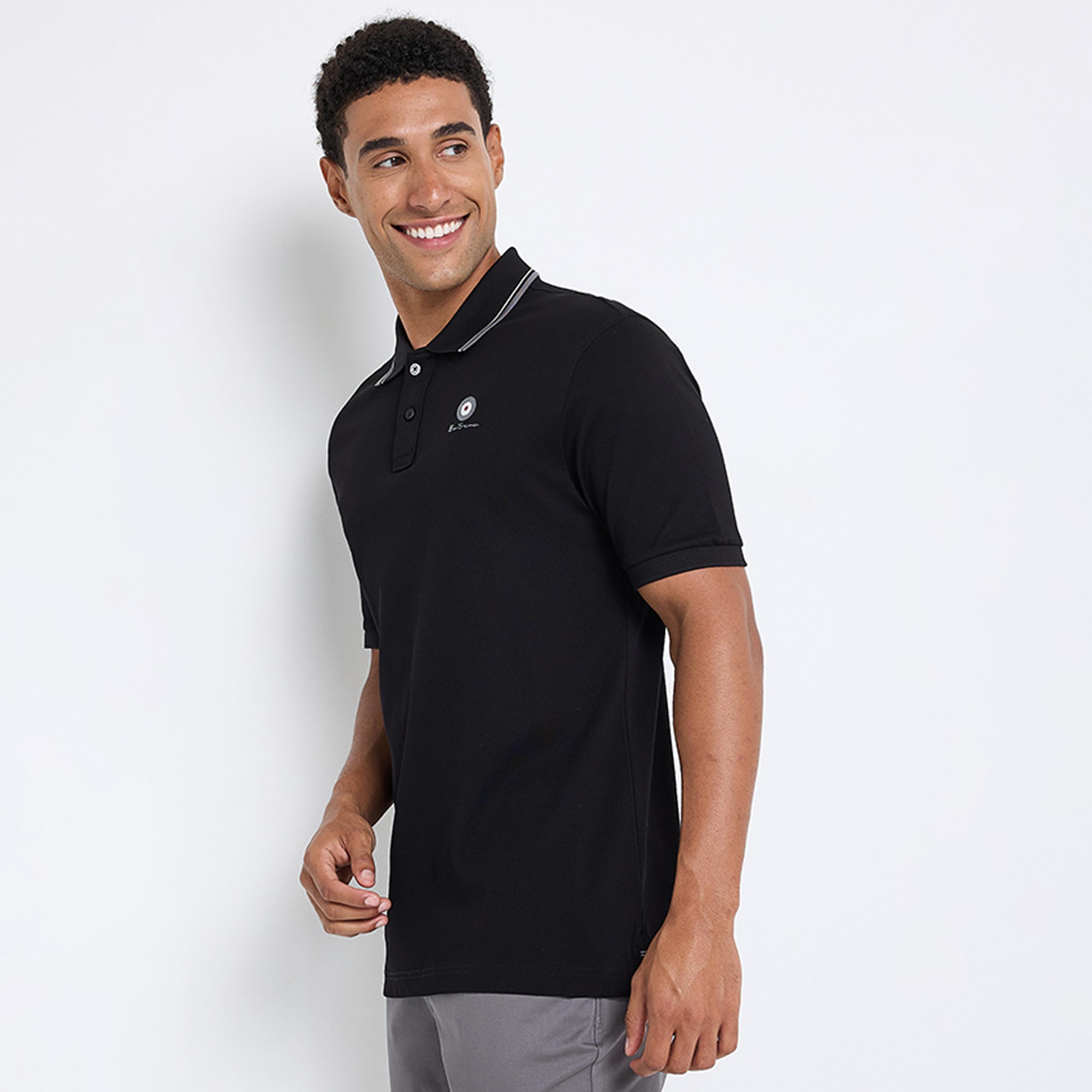 تيشيرت بولو رجالي سادة بياقة وأكمام قصيرة من بن شيرمان-men-clothing-tshirtsandpolos-polos-image-11