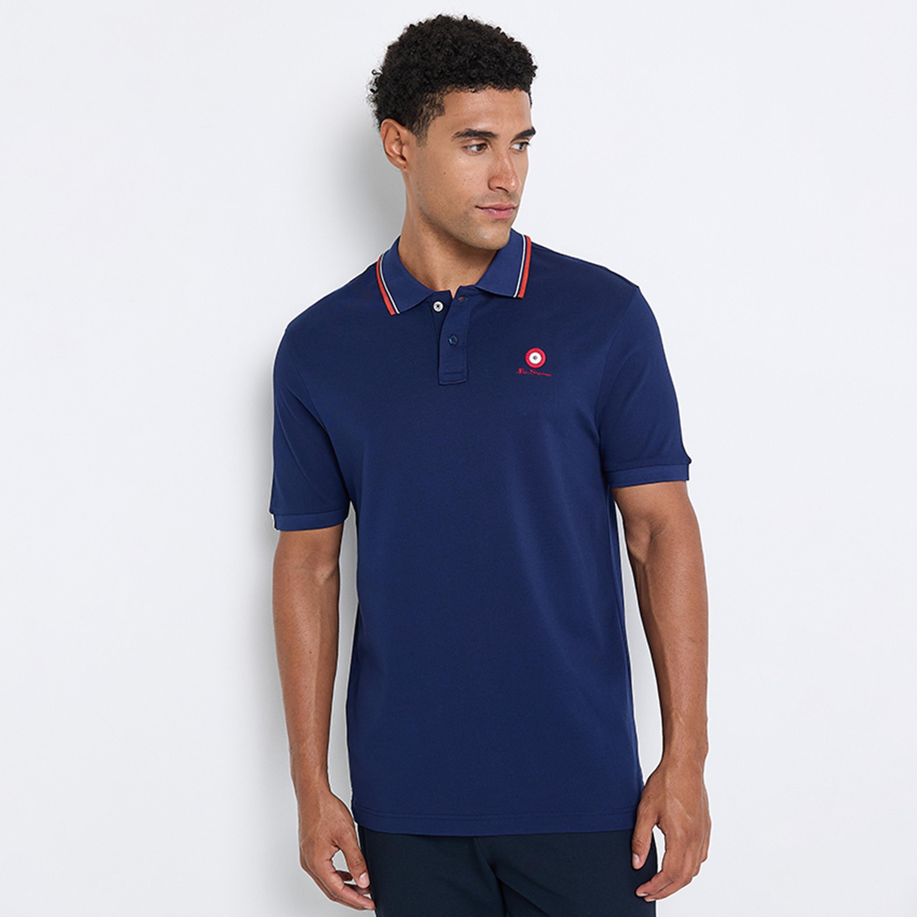 تيشيرت بولو رجالي سادة بياقة وأكمام قصيرة من بن شيرمان-men-clothing-tshirtsandpolos-polos-image-1