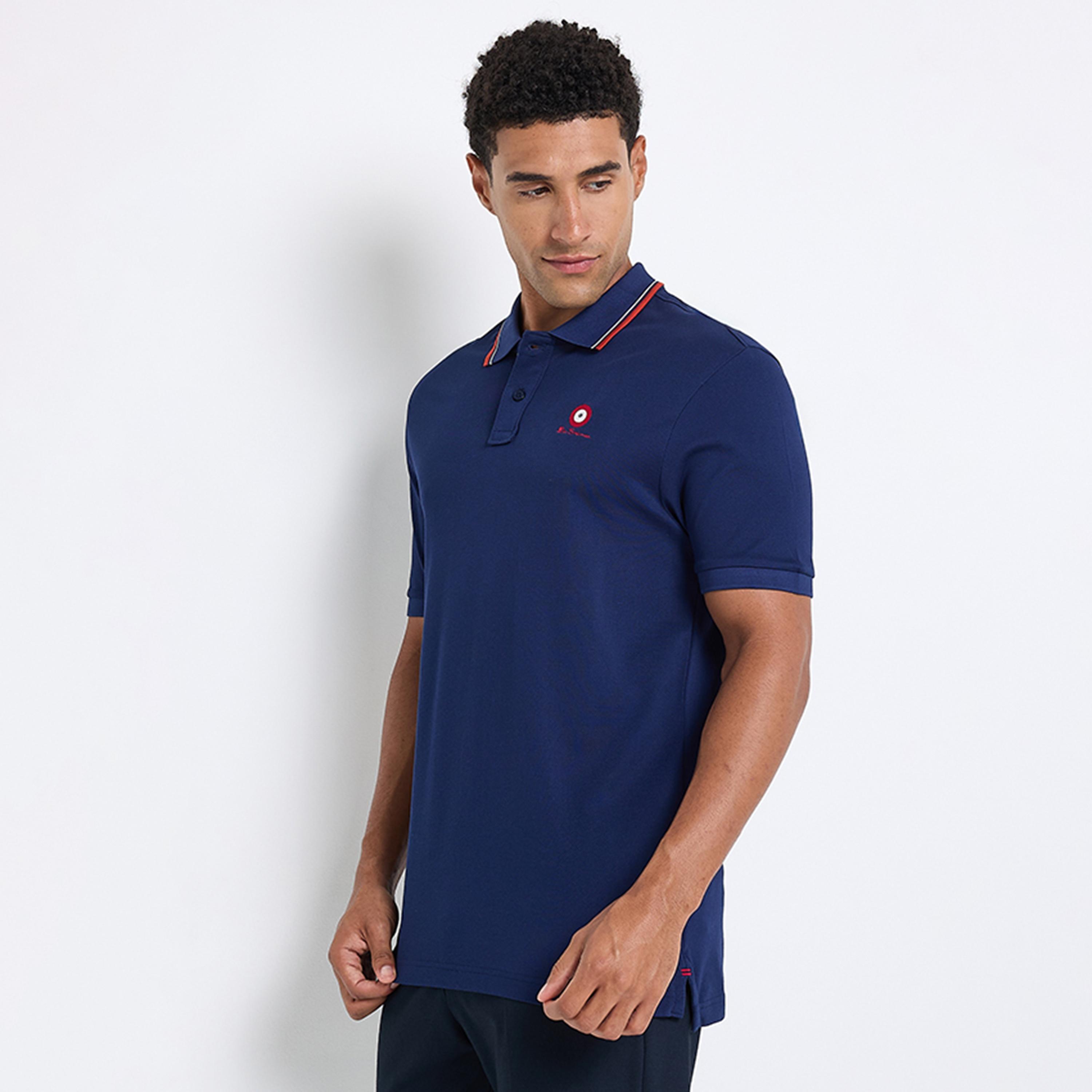 BEN SHERMAN Plain Collared Short Sleeves Men's Polo T-Shirt-men-clothing-tshirtsandpolos-polos-image-3