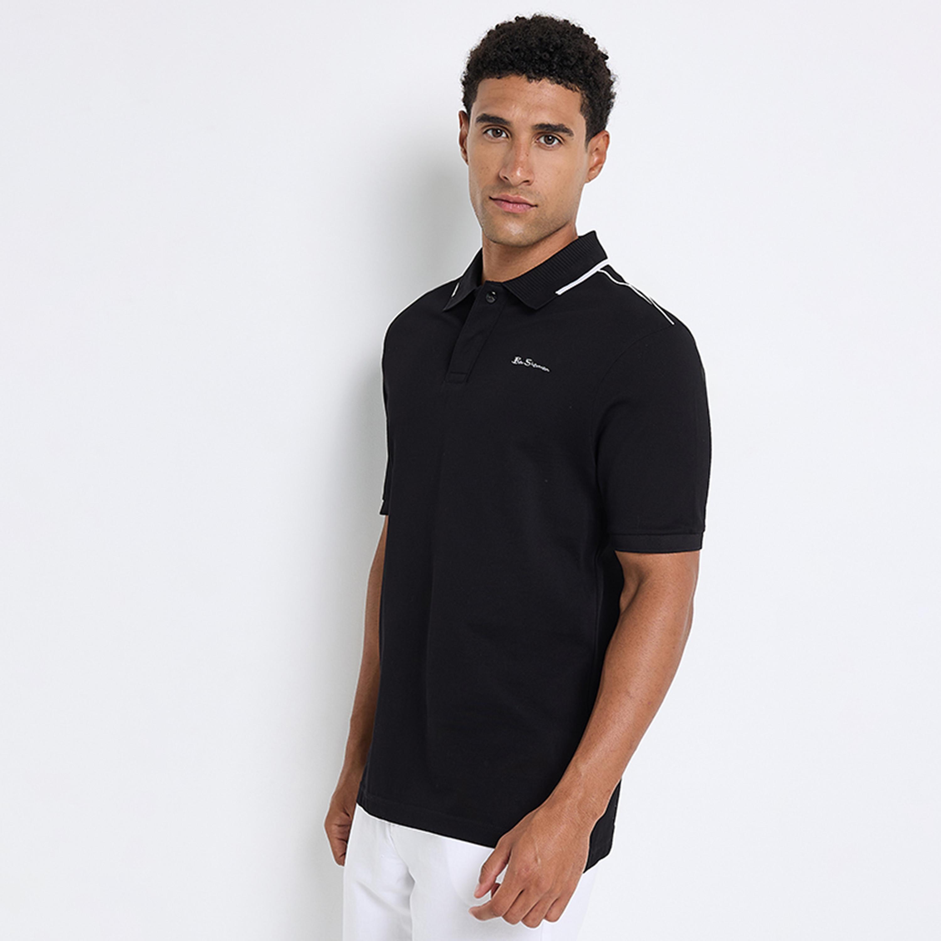 BEN SHERMAN Plain Collared Short Sleeves Men's Polo T-Shirt-men-clothing-tshirtsandpolos-polos-image-3