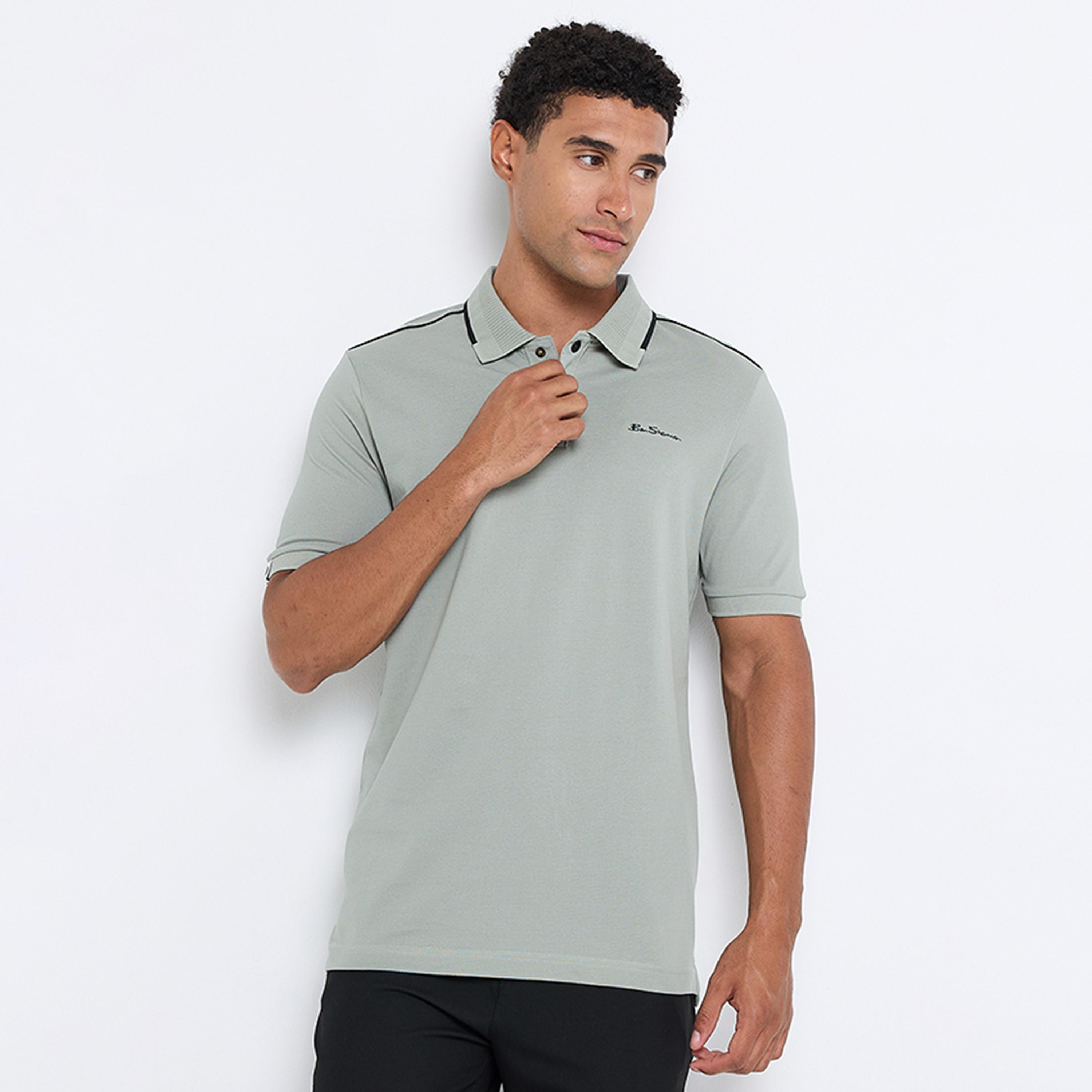تيشيرت بولو رجالي سادة بياقة وأكمام قصيرة من بن شيرمان-men-clothing-tshirtsandpolos-polos-image-5