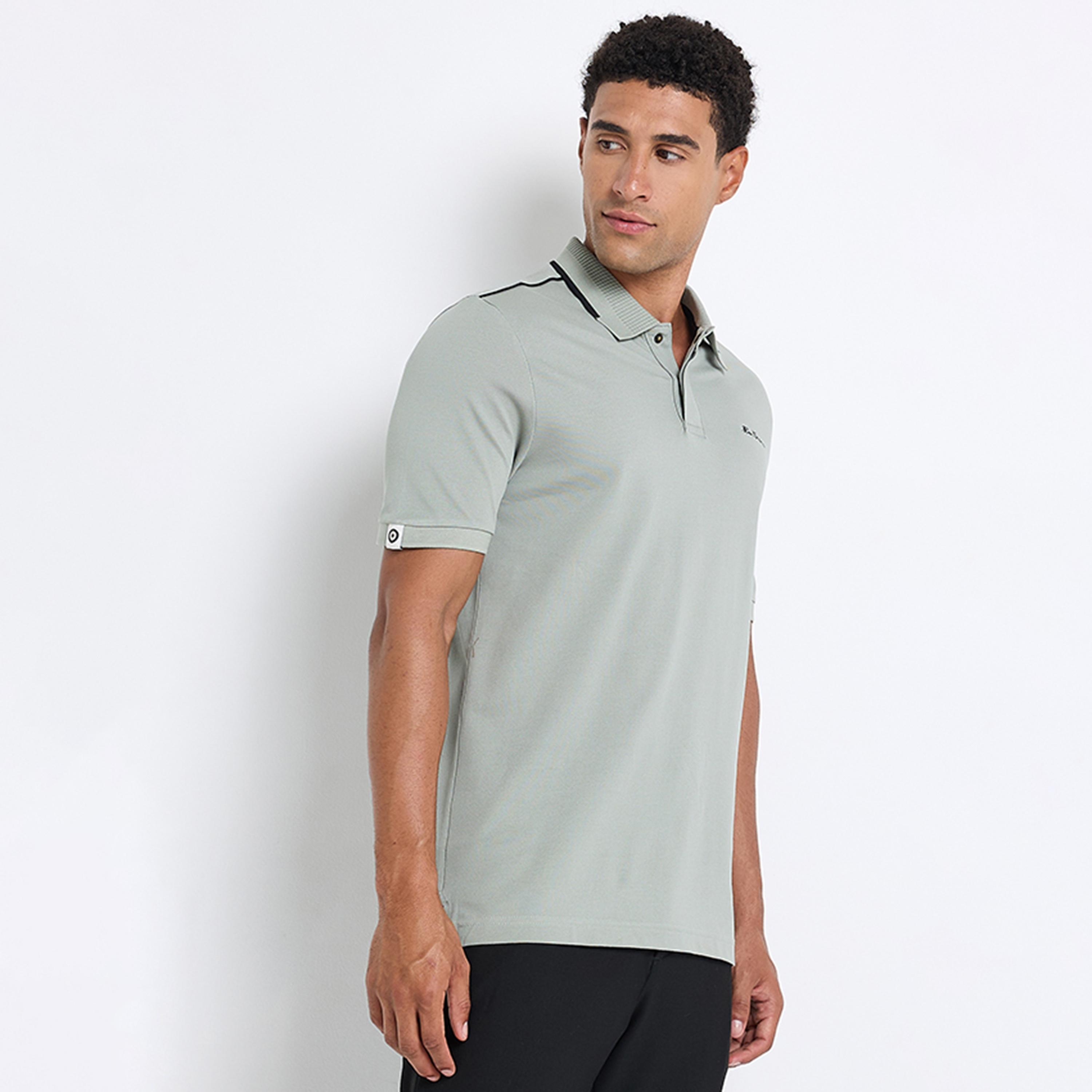 تيشيرت بولو رجالي سادة بياقة وأكمام قصيرة من بن شيرمان-men-clothing-tshirtsandpolos-polos-image-6