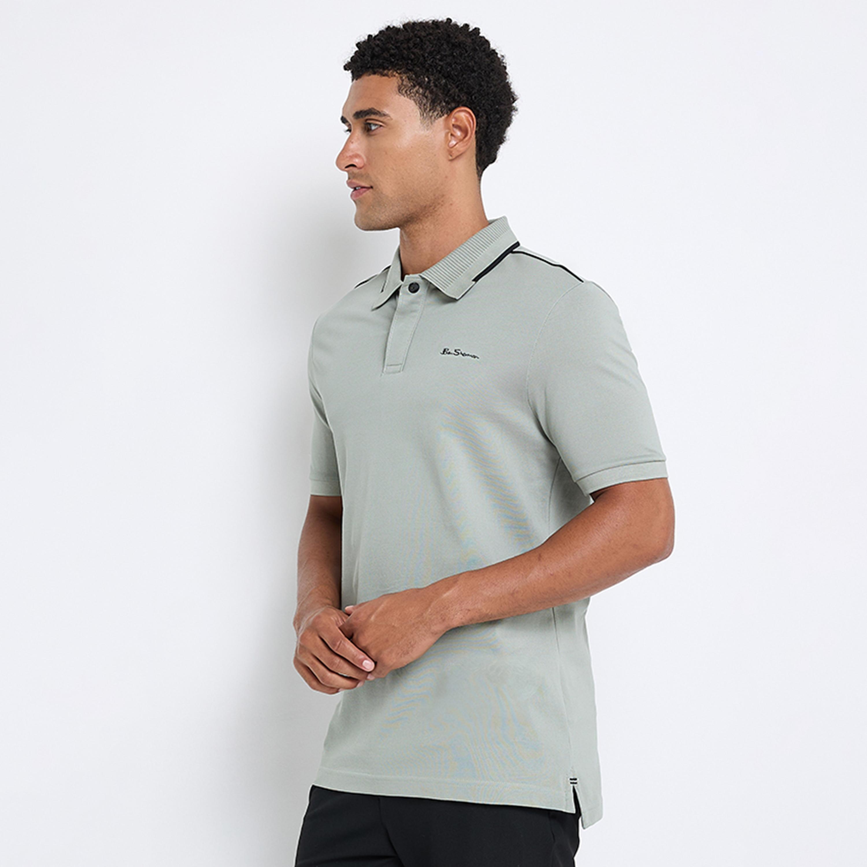 تيشيرت بولو رجالي سادة بياقة وأكمام قصيرة من بن شيرمان-men-clothing-tshirtsandpolos-polos-image-7