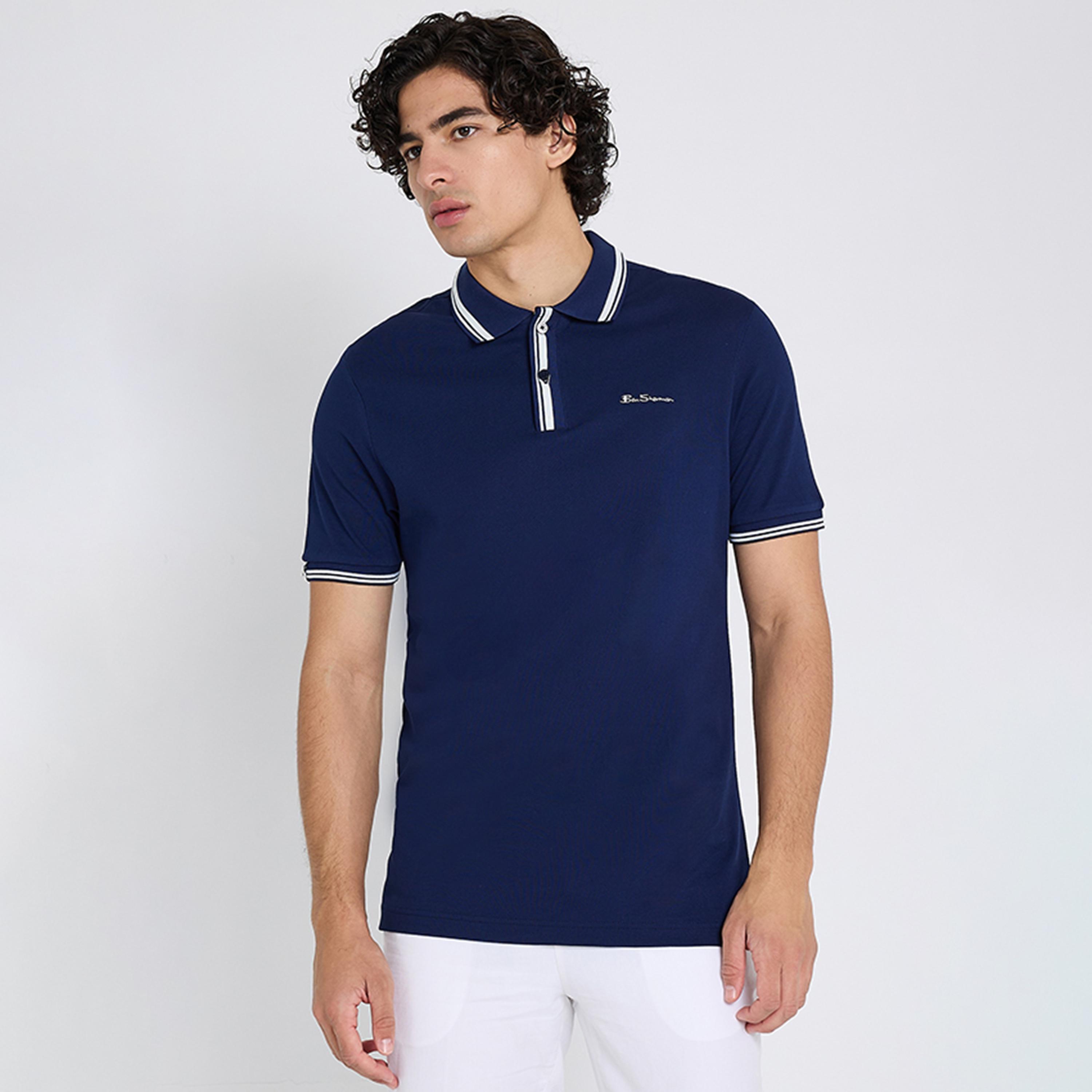 تيشيرت بولو رجالي سادة بياقة وأكمام قصيرة من بن شيرمان-men-clothing-tshirtsandpolos-polos-image-5