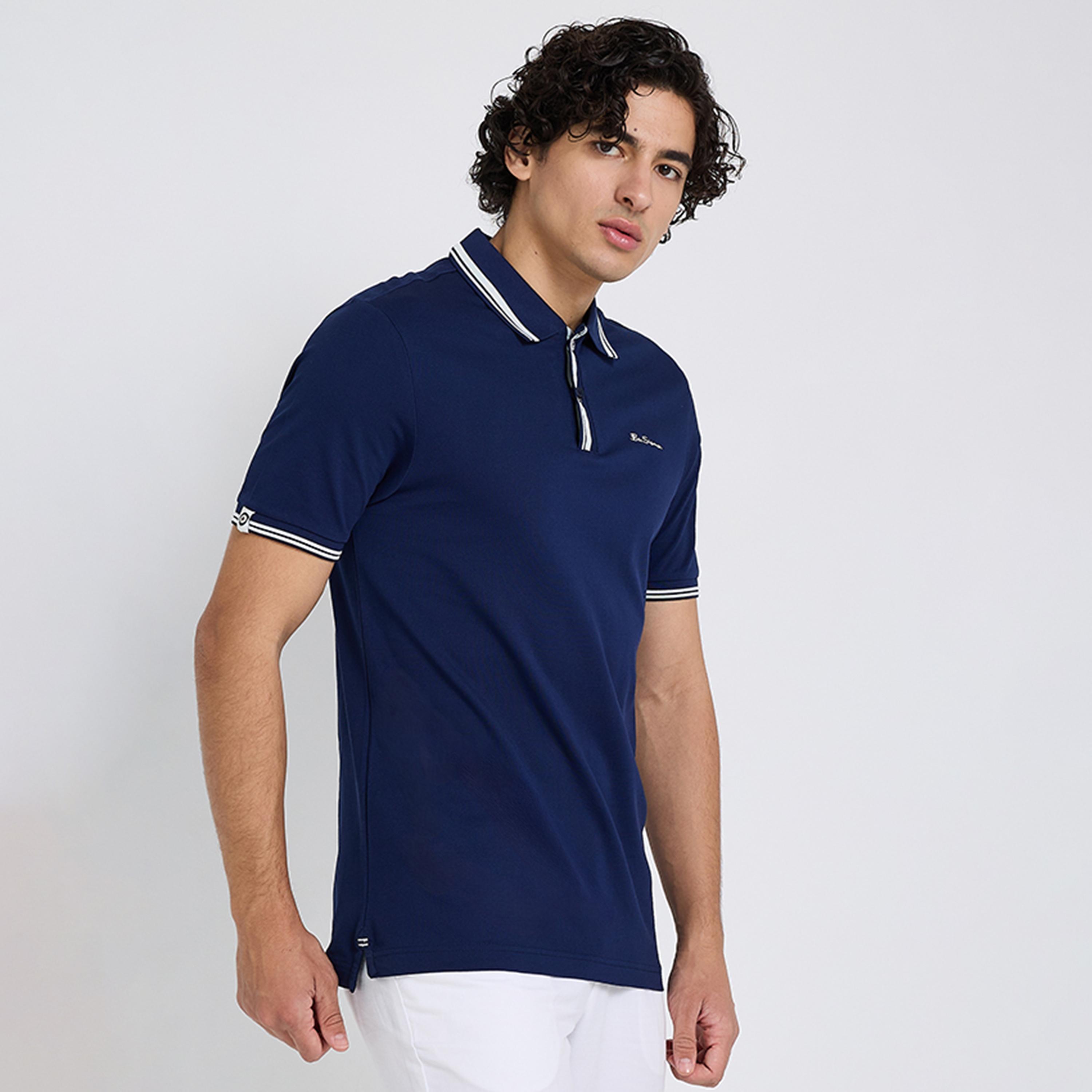تيشيرت بولو رجالي سادة بياقة وأكمام قصيرة من بن شيرمان-men-clothing-tshirtsandpolos-polos-image-6
