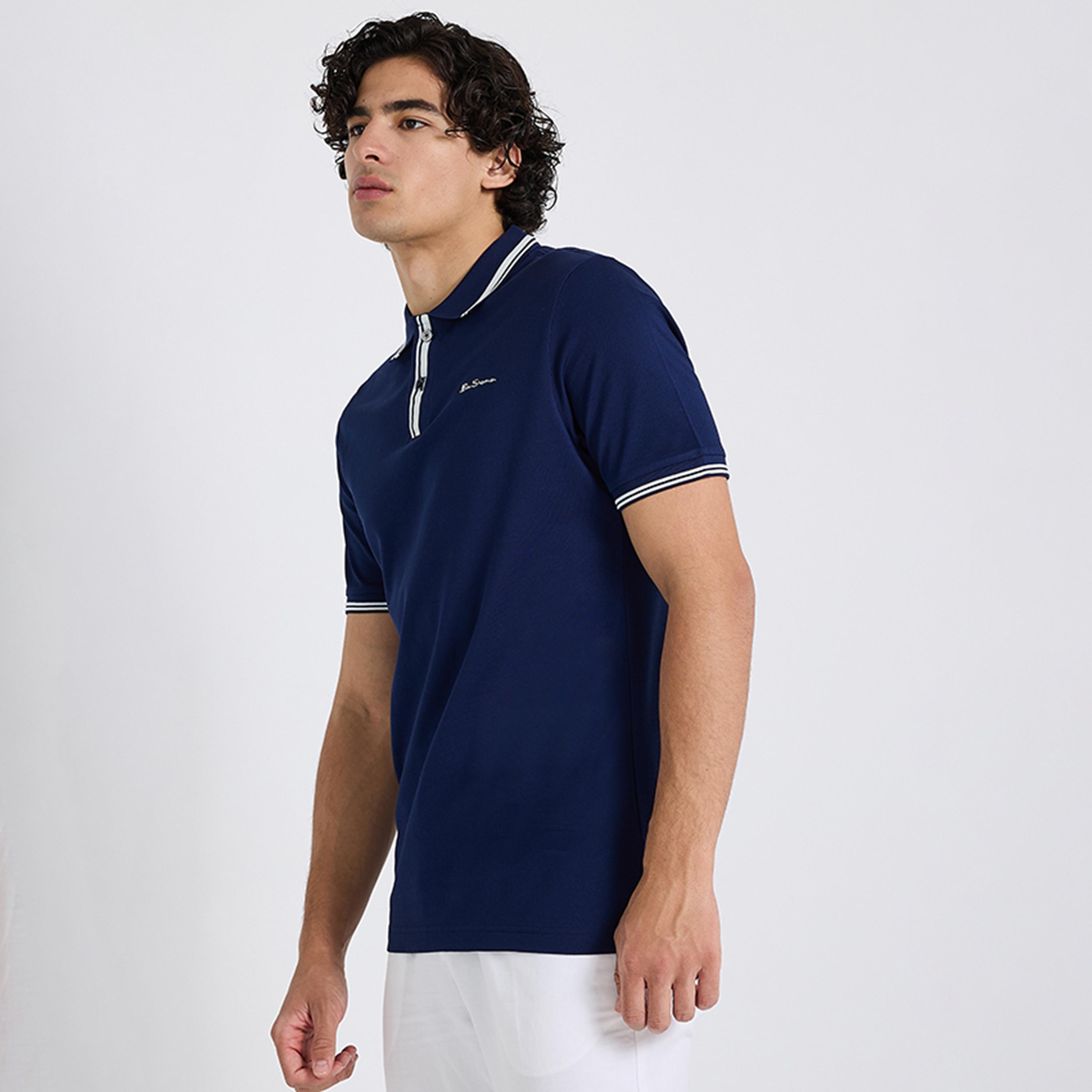 تيشيرت بولو رجالي سادة بياقة وأكمام قصيرة من بن شيرمان-men-clothing-tshirtsandpolos-polos-image-7