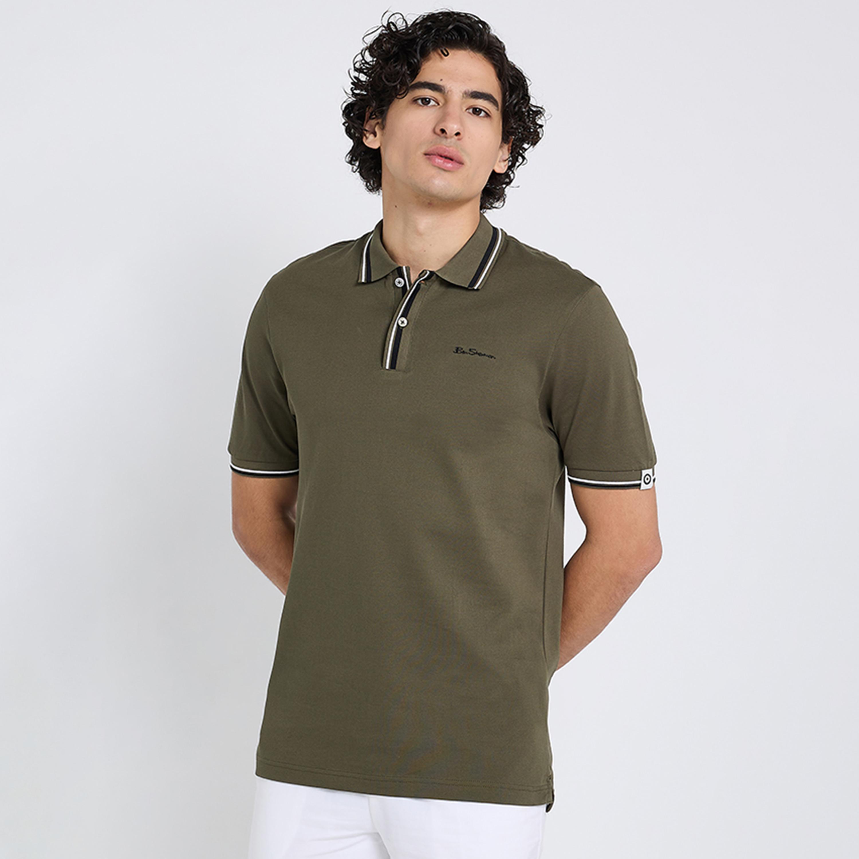 BEN SHERMAN Plain Collared Short Sleeves Men's Polo T-Shirt-men-clothing-tshirtsandpolos-polos-image-1