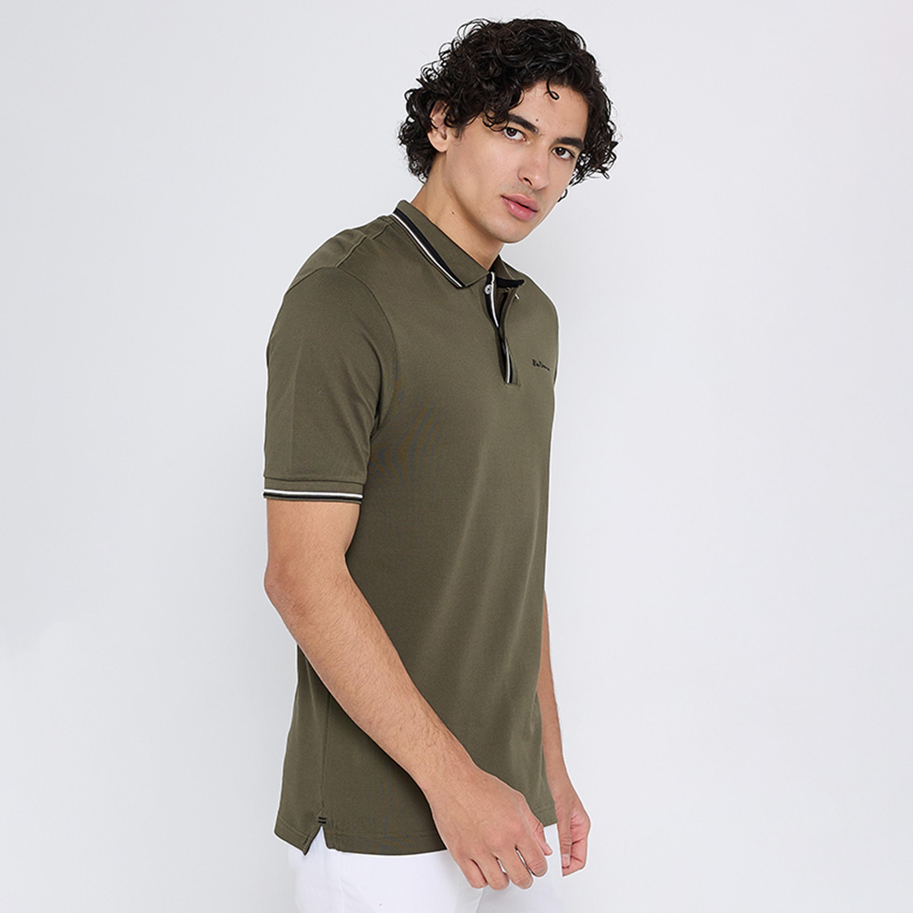 تيشيرت بولو رجالي سادة بياقة وأكمام قصيرة من بن شيرمان-men-clothing-tshirtsandpolos-polos-image-2