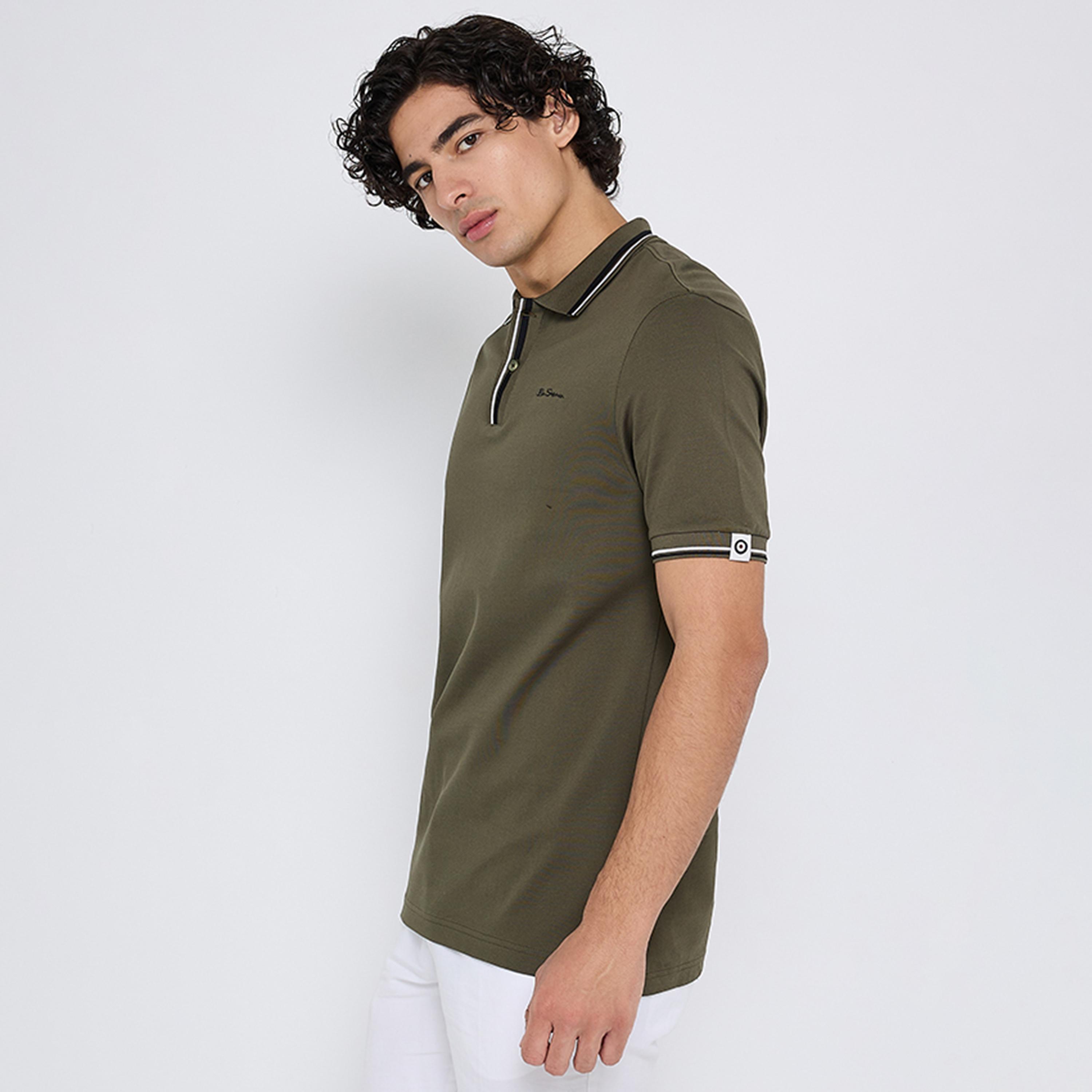 BEN SHERMAN Plain Collared Short Sleeves Men's Polo T-Shirt-men-clothing-tshirtsandpolos-polos-image-3