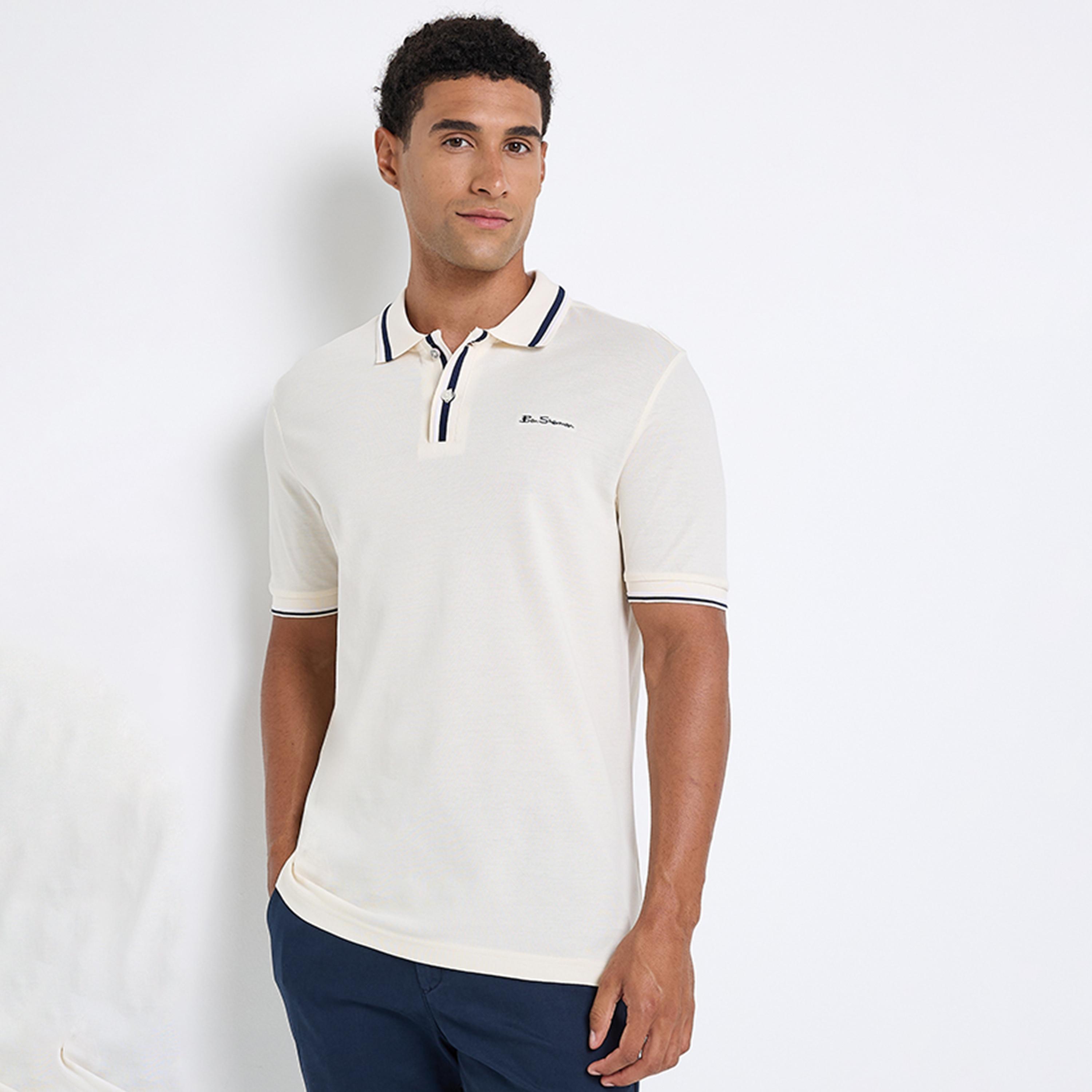 تيشيرت بولو رجالي سادة بياقة وأكمام قصيرة من بن شيرمان-men-clothing-tshirtsandpolos-polos-image-9