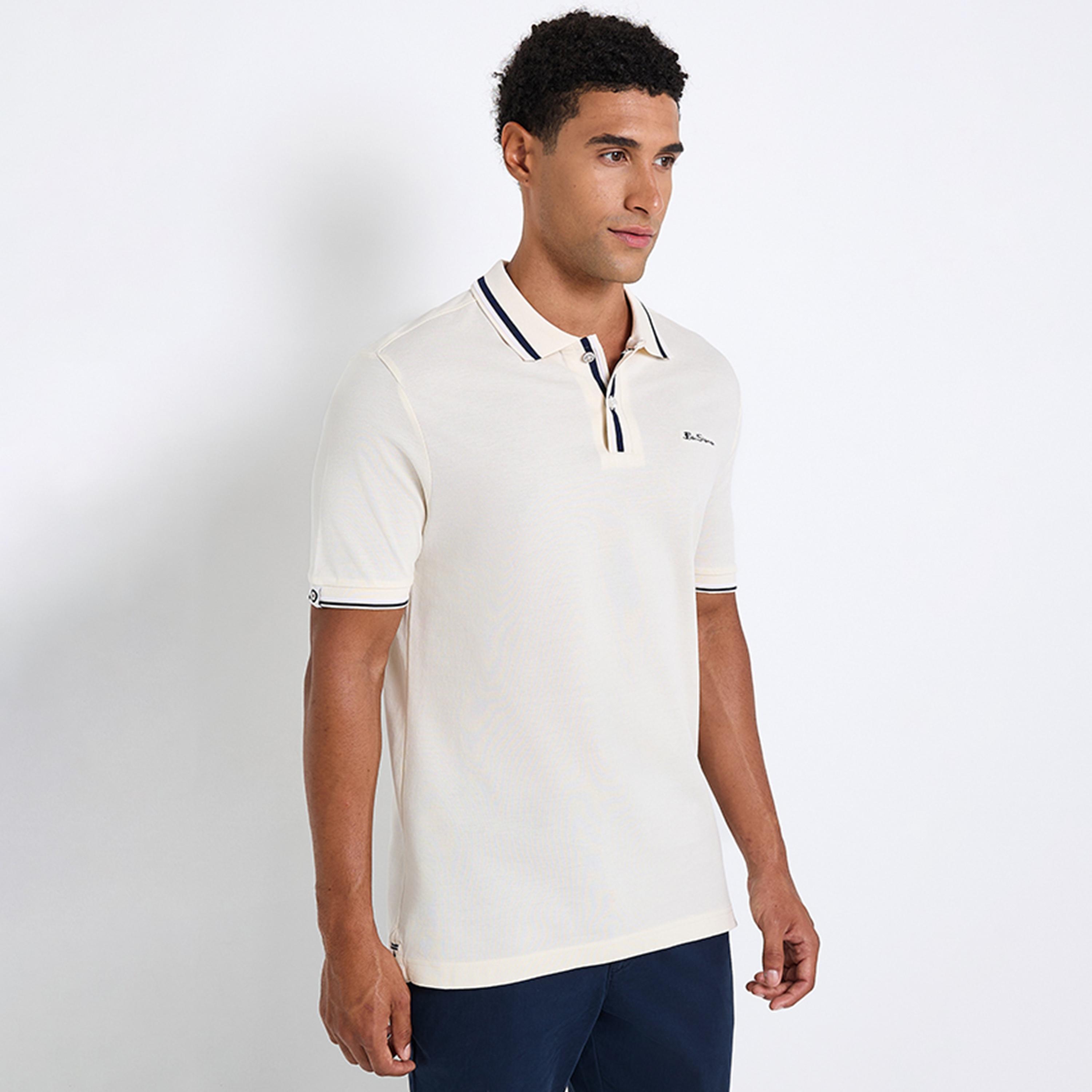تيشيرت بولو رجالي سادة بياقة وأكمام قصيرة من بن شيرمان-men-clothing-tshirtsandpolos-polos-image-10