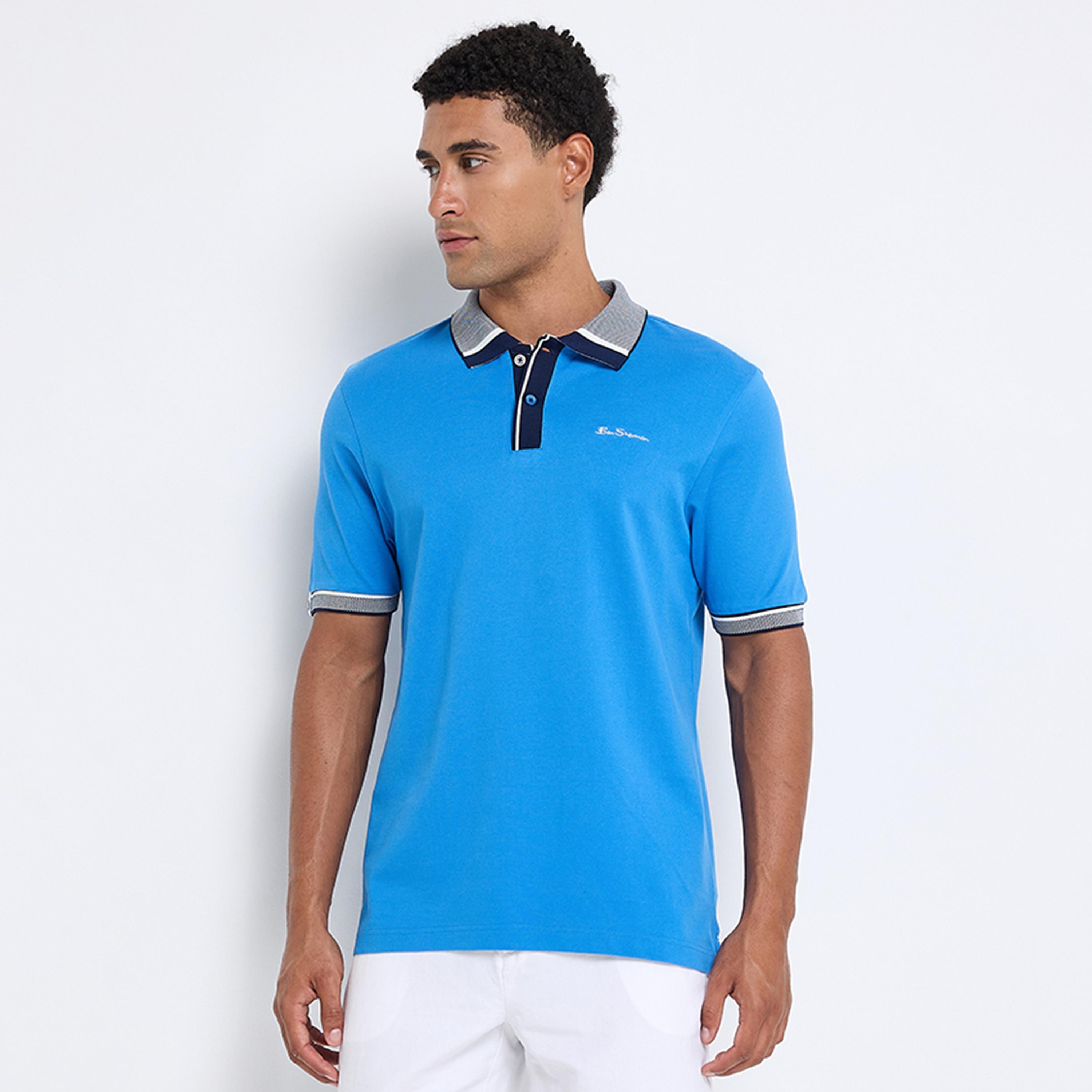 Ben Sherman Plain Collared Short Sleeves Men's Polo T-Shirt-men-clothing-tshirtsandpolos-polos-image-1