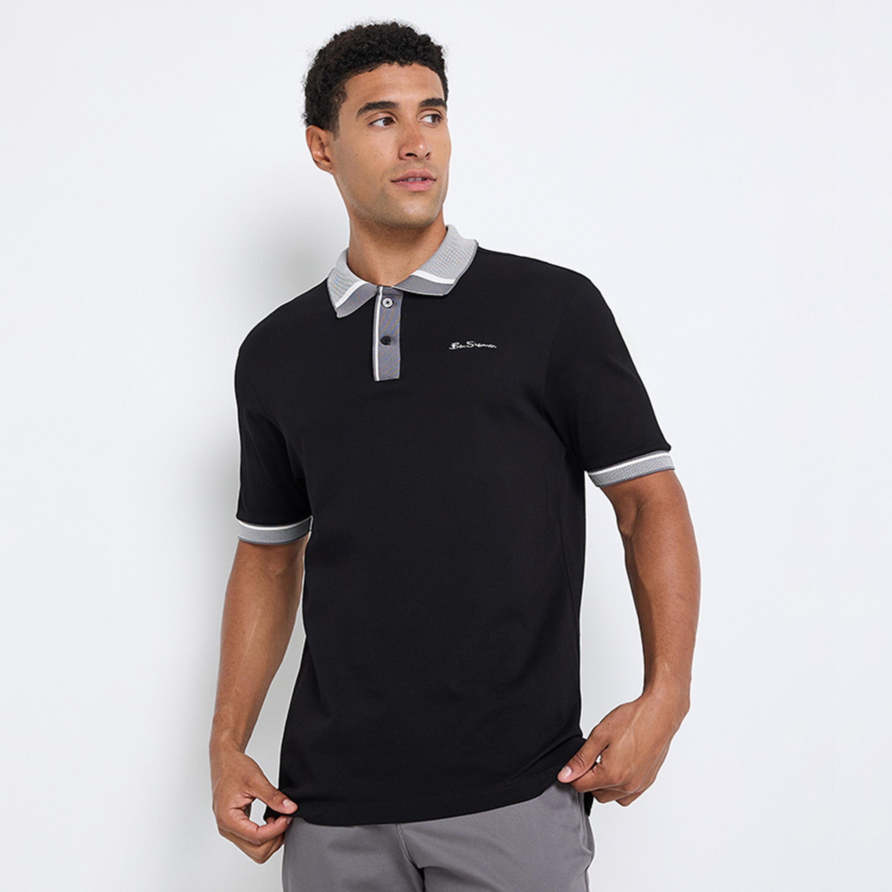 BEN SHERMAN Plain Collared Short Sleeves Men's Polo T-Shirt-men-clothing-tshirtsandpolos-polos-image-1