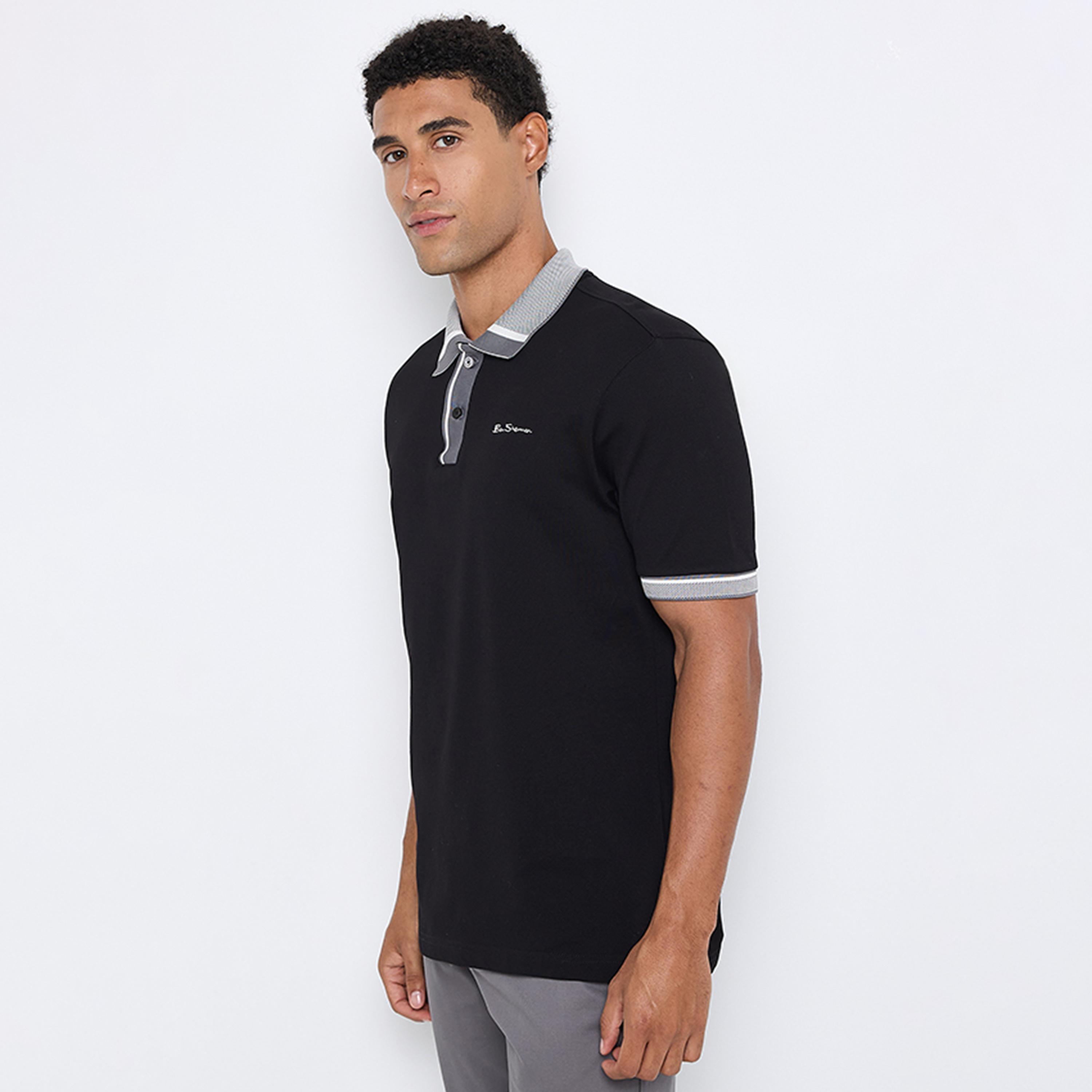 BEN SHERMAN Plain Collared Short Sleeves Men's Polo T-Shirt-men-clothing-tshirtsandpolos-polos-image-3