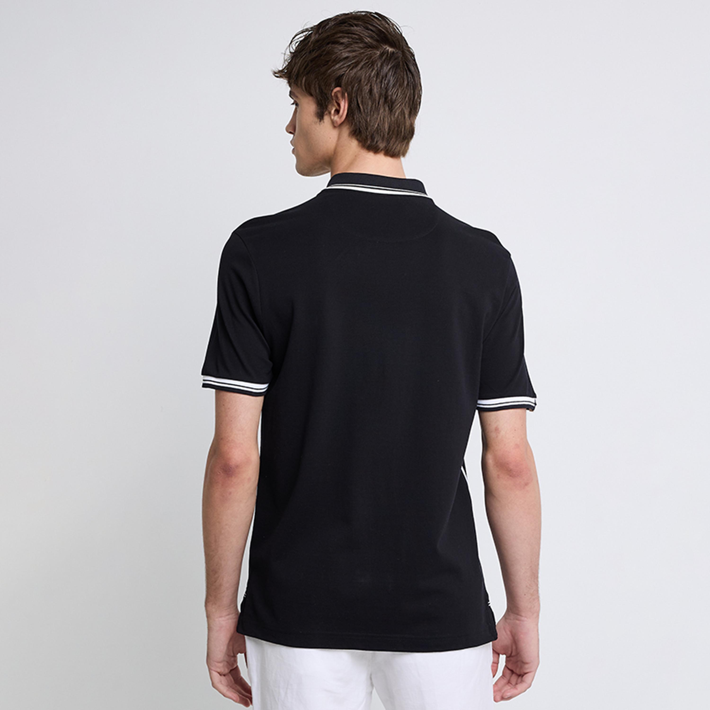 تيشيرت بولو رجالي مخطط بياقة وأكمام قصيرة من بن شيرمان-men-clothing-tshirtsandpolos-polos-image-4