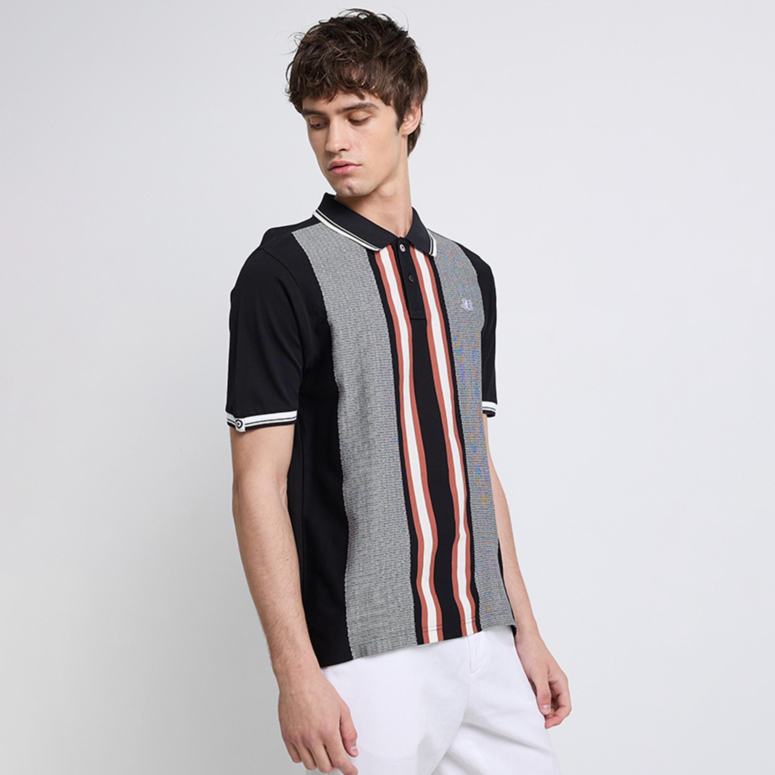 BEN SHERMAN Striped Collared Short Sleeves Men's Polo T-Shirt-men-clothing-tshirtsandpolos-polos-image-2