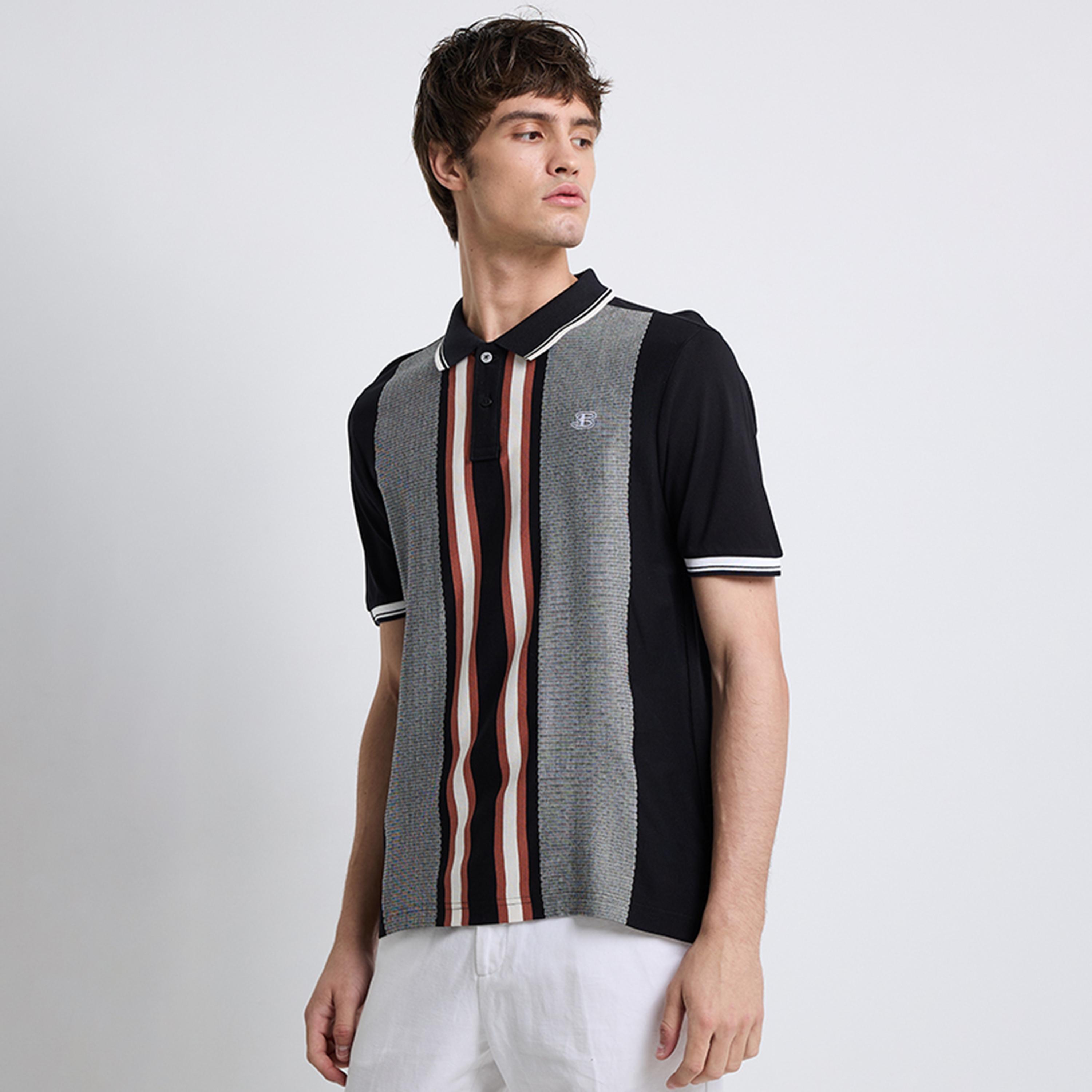 BEN SHERMAN Striped Collared Short Sleeves Men's Polo T-Shirt-men-clothing-tshirtsandpolos-polos-image-3