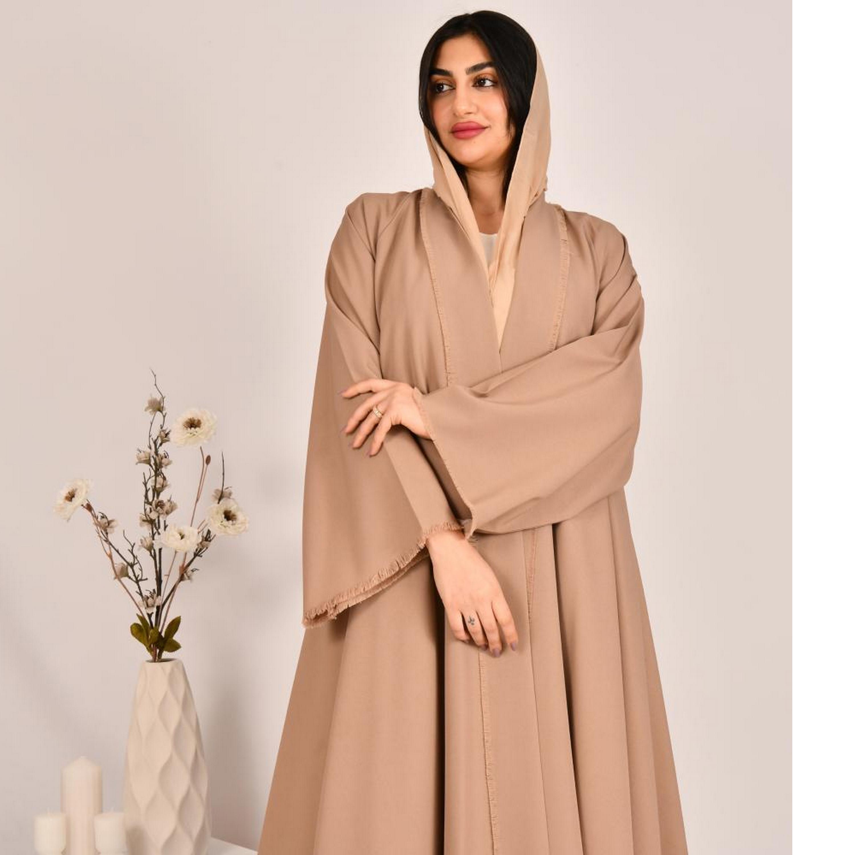 عباية كلوش مزدوجة الأكمام من الكتان مع حجاب من بيوند عباية-women-arabicclothing-abayas-image-2