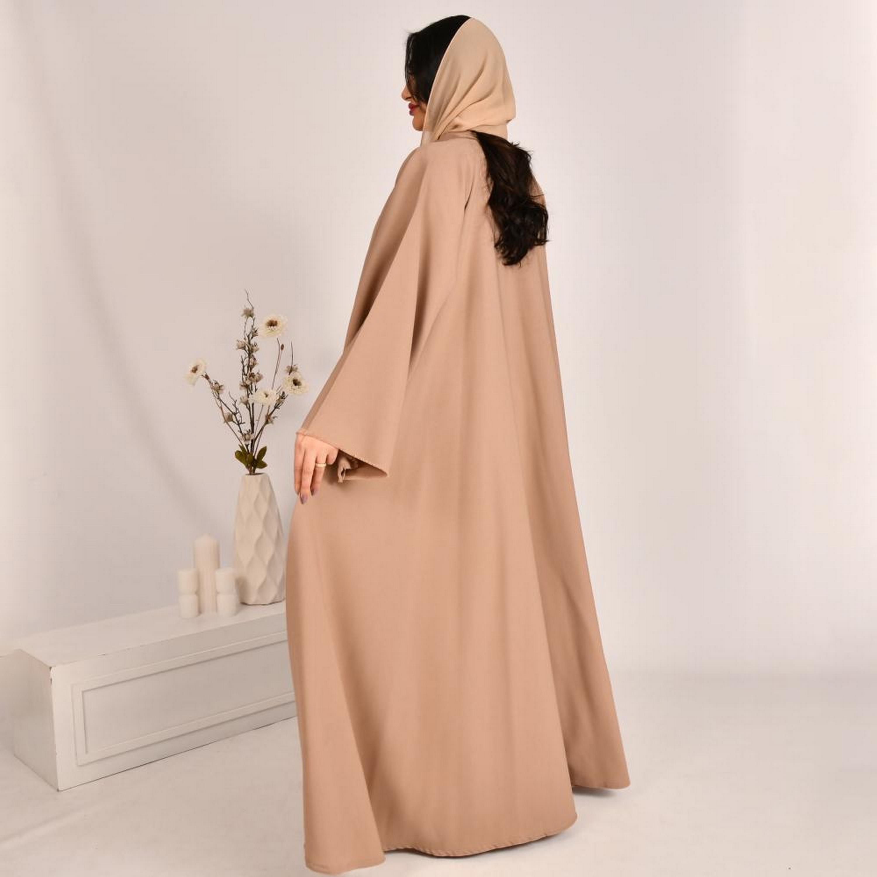 عباية كلوش مزدوجة الأكمام من الكتان مع حجاب من بيوند عباية-women-arabicclothing-abayas-image-5
