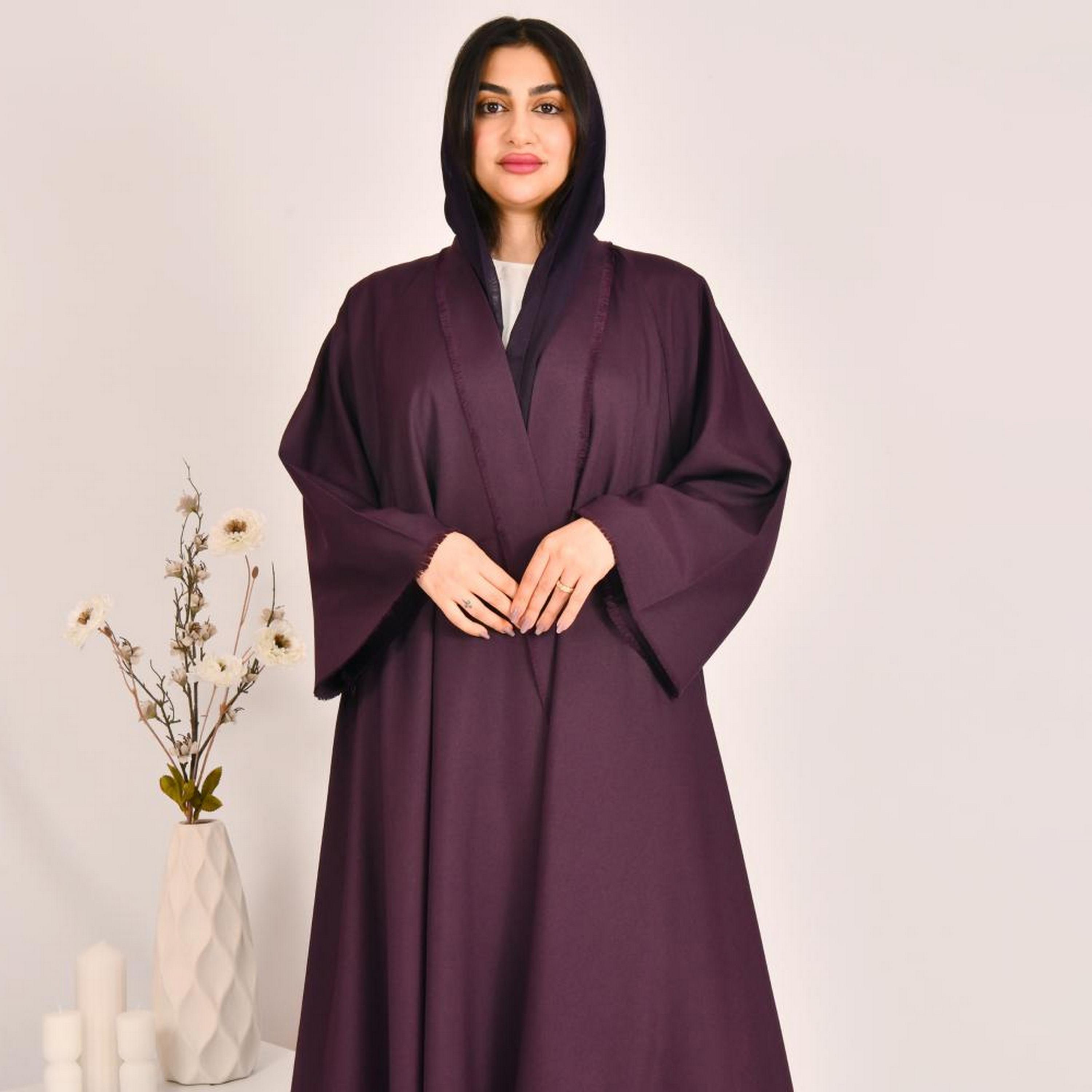 عباية كلوش مزدوجة الأكمام من الكتان مع حجاب من بيوند عباية-women-arabicclothing-abayas-image-2