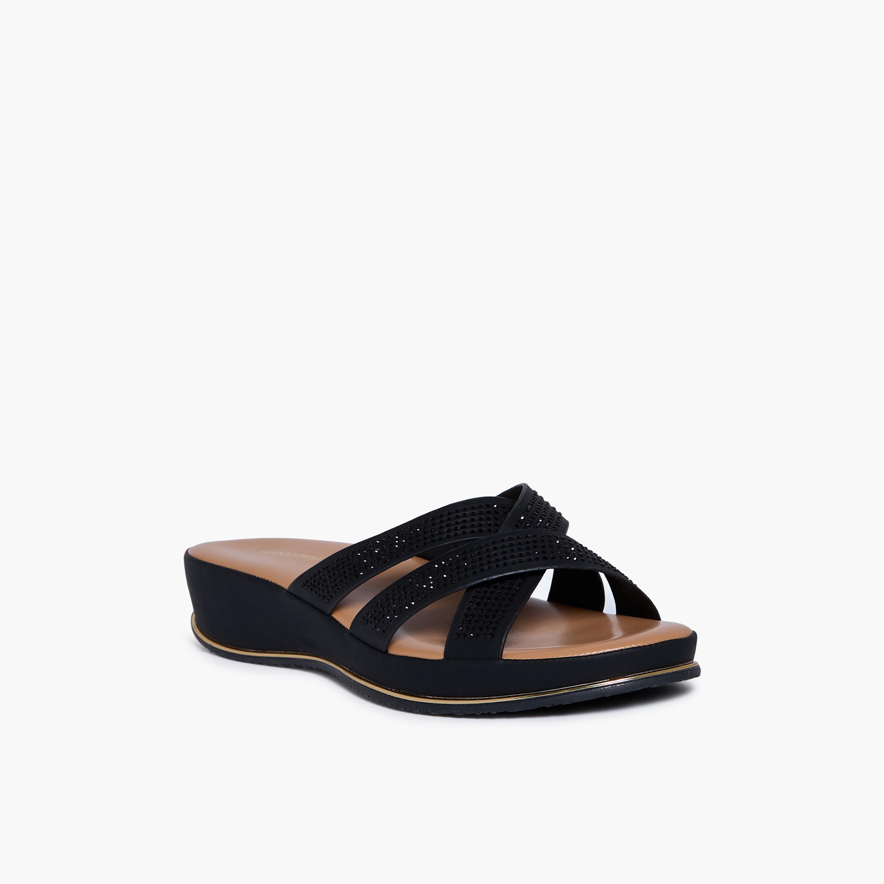 جيومني - صندل كيمبرلي1 سهل الارتداء بكعب إسفيني للنساء | M253214-BLACK-women-shoes-sandals-heeled-image-1