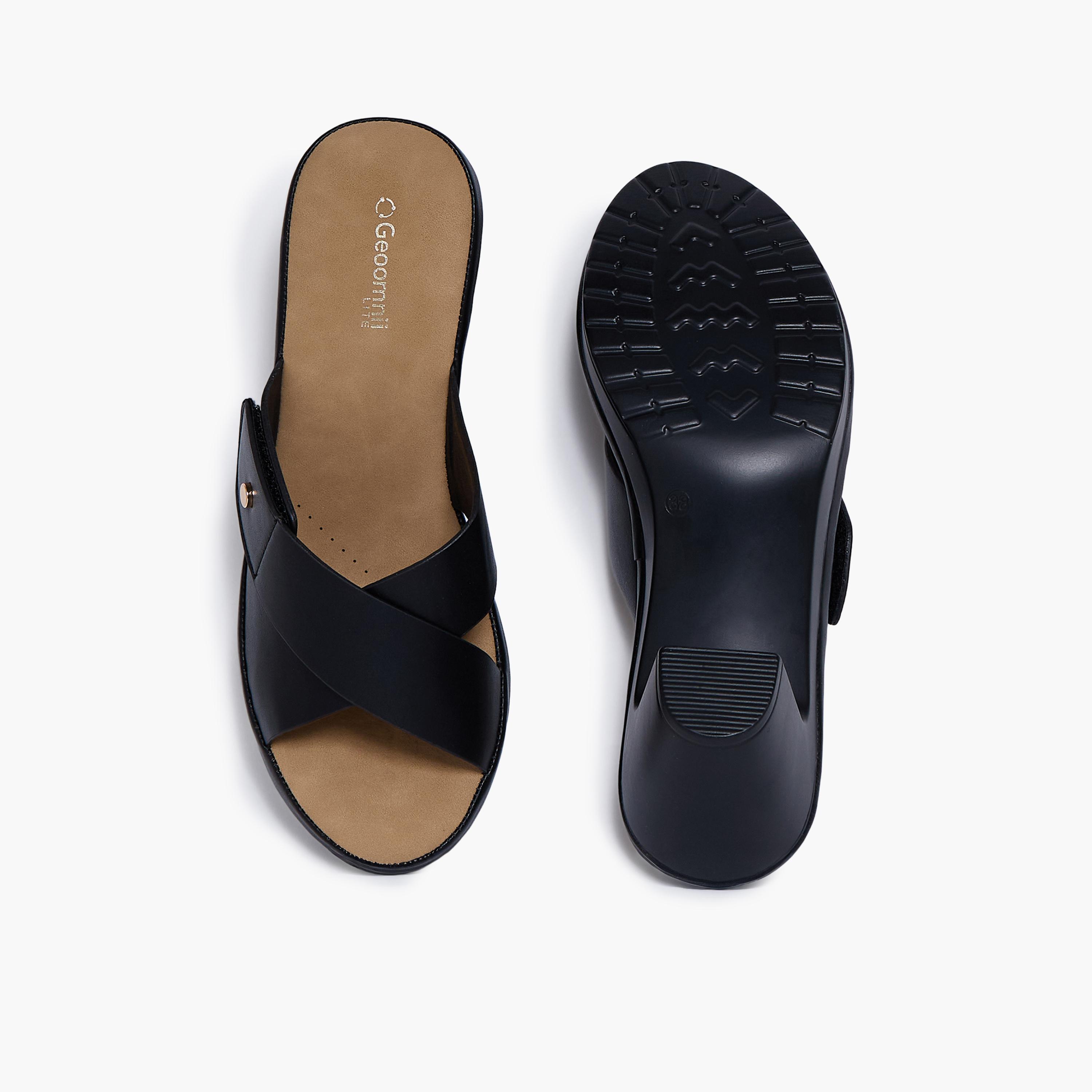 Geoomnii Women's Slip-On Kristen1 Block Slide Sandals | M253215-BLACK-women-shoes-sandals-heeled-image-3