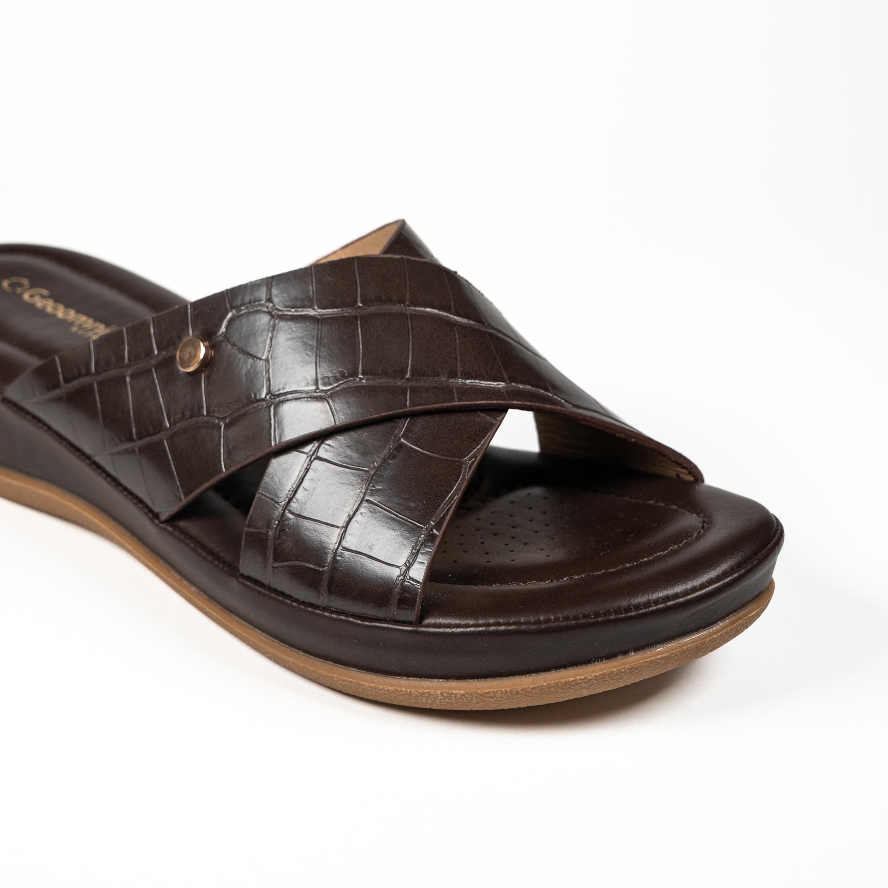 Geoomnii Women's Slip-On Vane Wedge Slide Sandals | M253227-BROWN-women-shoes-sandals-heeled-image-2
