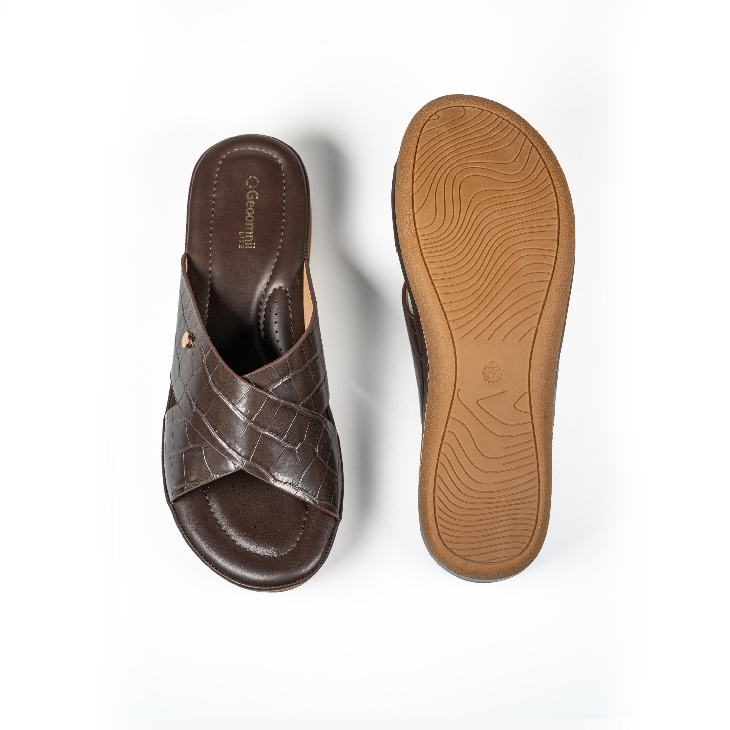 Geoomnii Women's Slip-On Vane Wedge Slide Sandals | M253227-BROWN-women-shoes-sandals-heeled-image-3