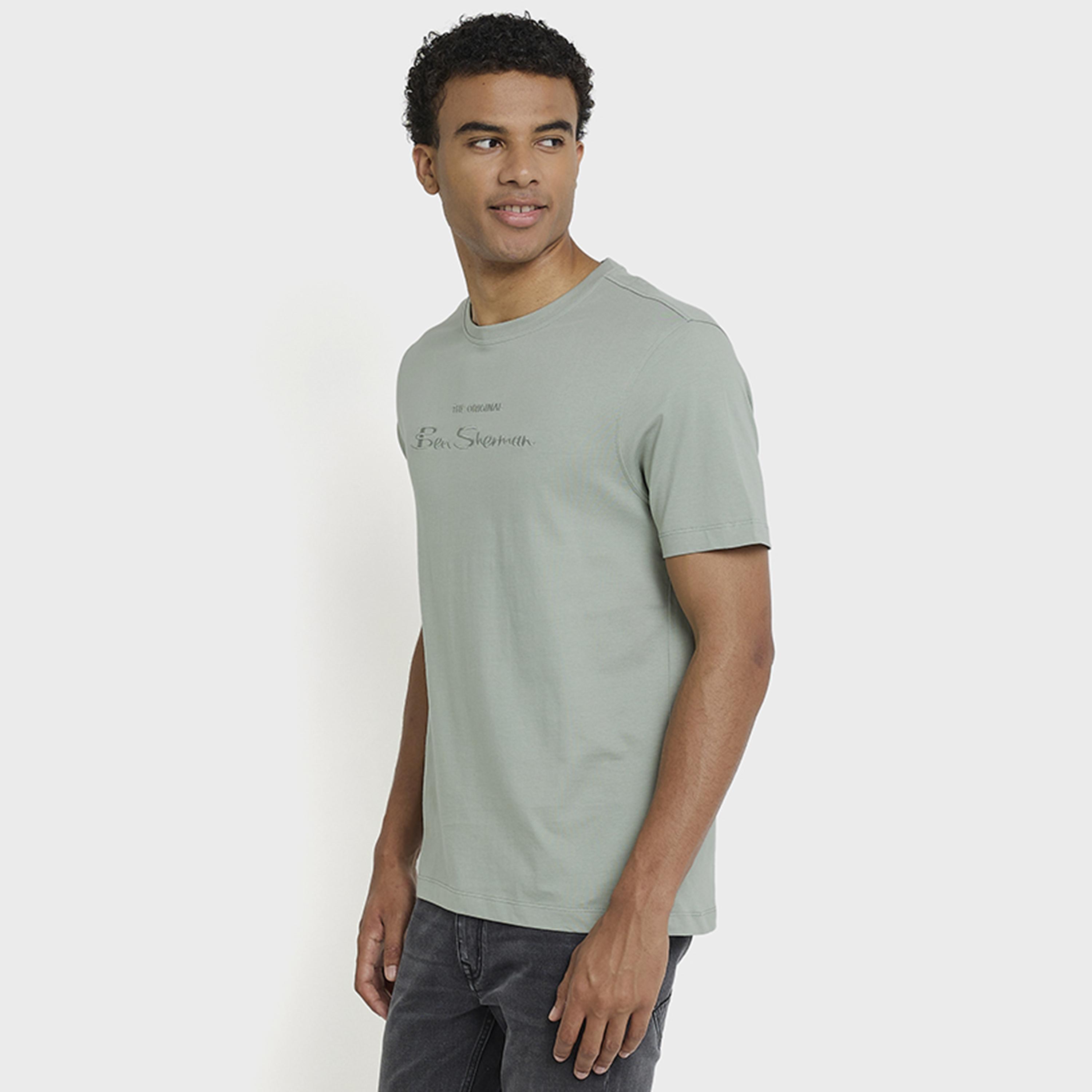 BEN SHERMAN Text-Print Crew Neck Short Sleeves Men's T-Shirt-men-clothing-tshirtsandpolos-tshirts-image-3