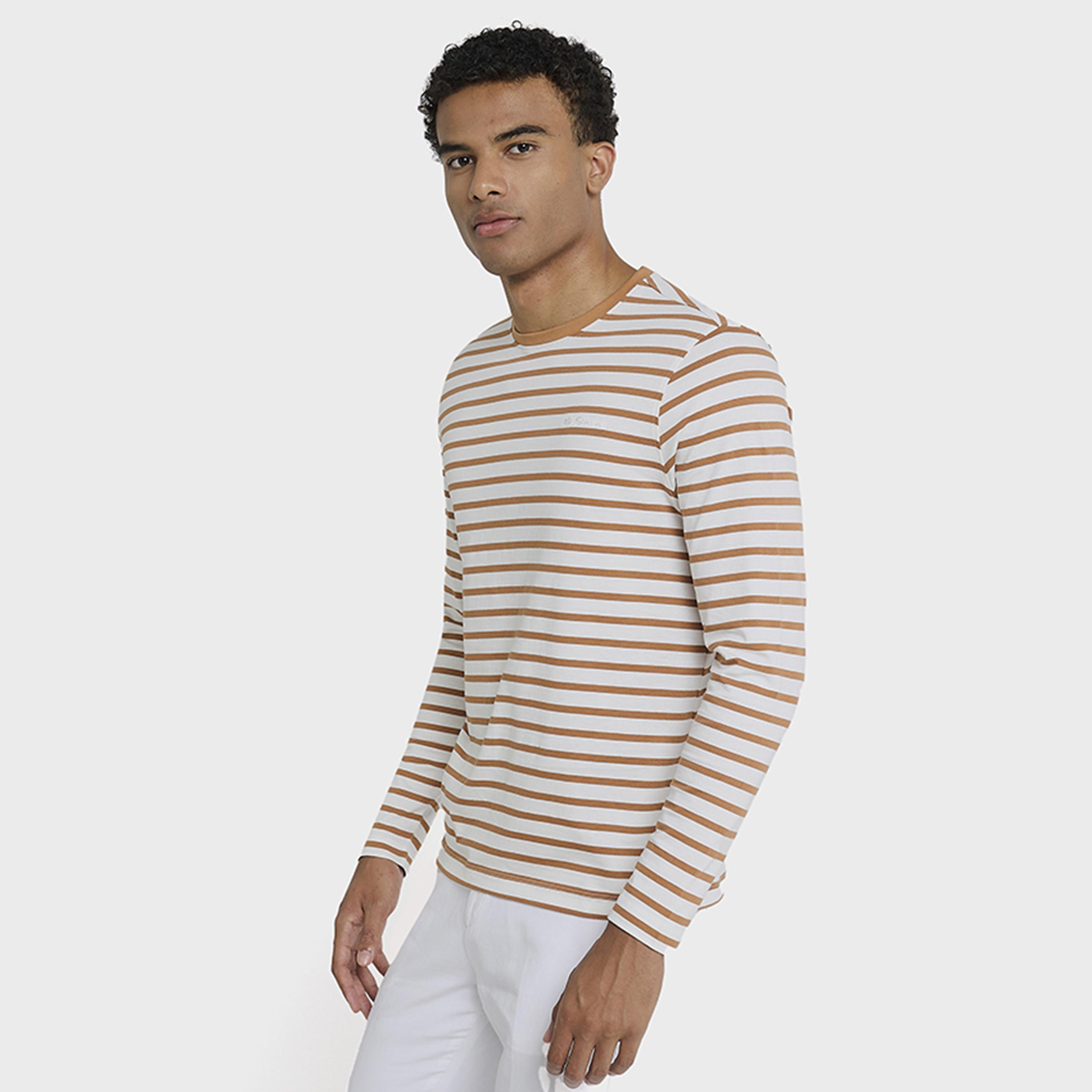 BEN SHERMAN Striped Crew Neck Long Sleeves Men's T-Shirt-men-clothing-tshirtsandpolos-tshirts-image-3