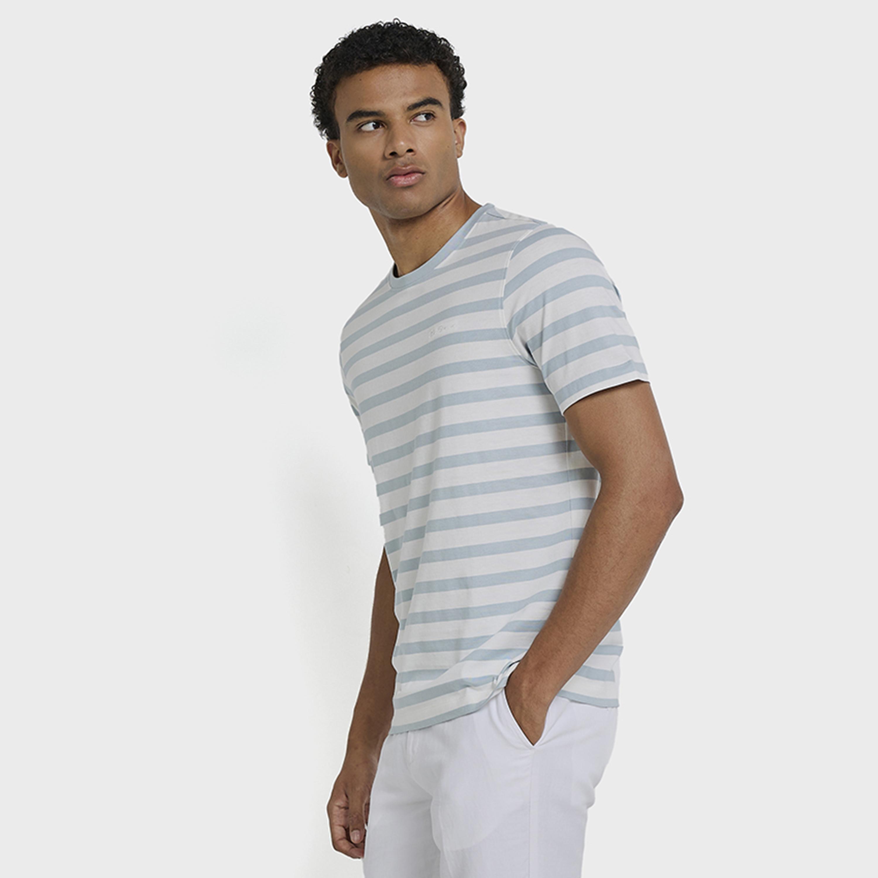 تي شيرت رجالي مخطط بياقة دائرية وأكمام قصيرة من بن شيرمان-men-clothing-tshirtsandpolos-tshirts-image-7
