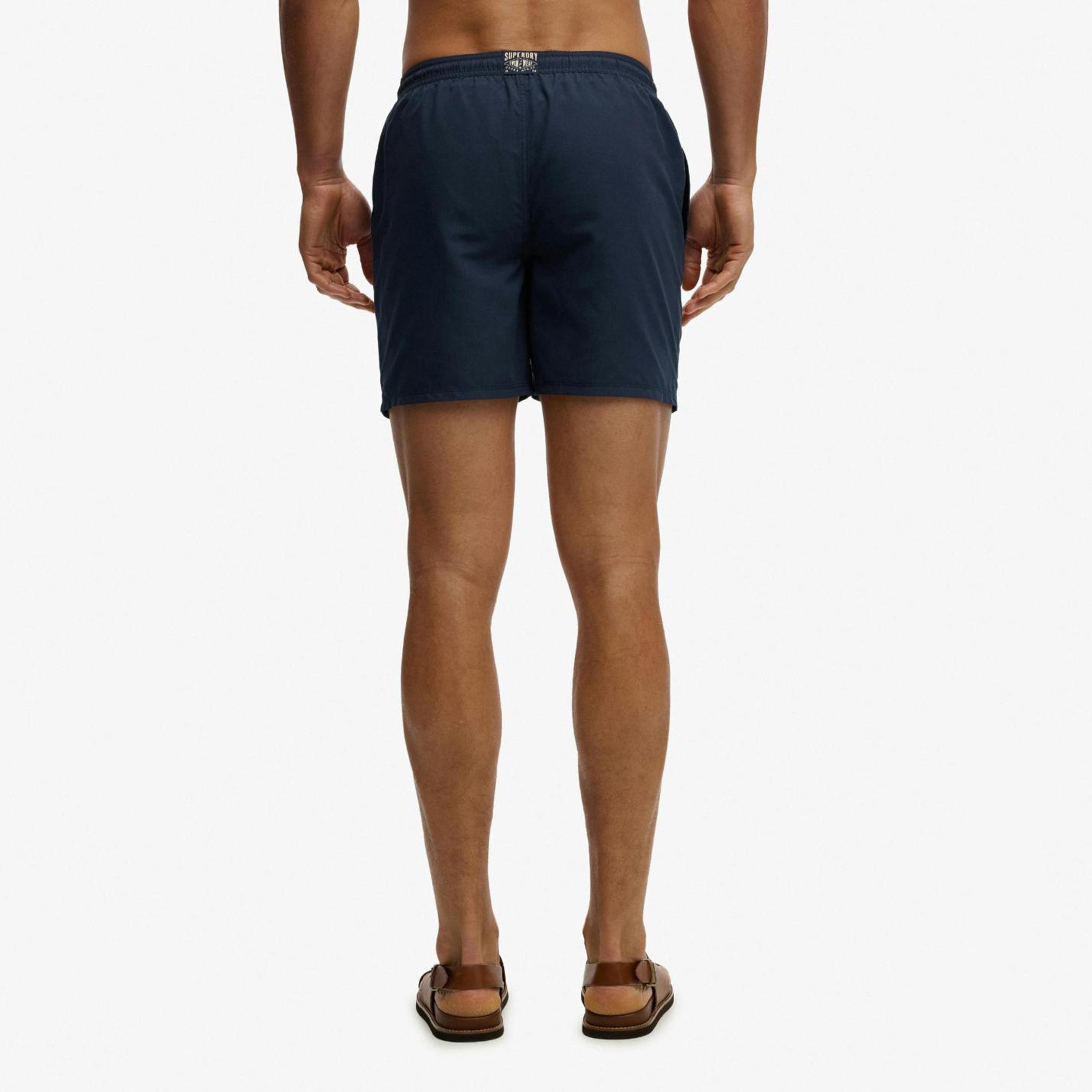 Superdry Plain Mid-Rise Elasticated Drawstring Waist Men's Swim Shorts-men-clothing-bottoms-shorts-image-3