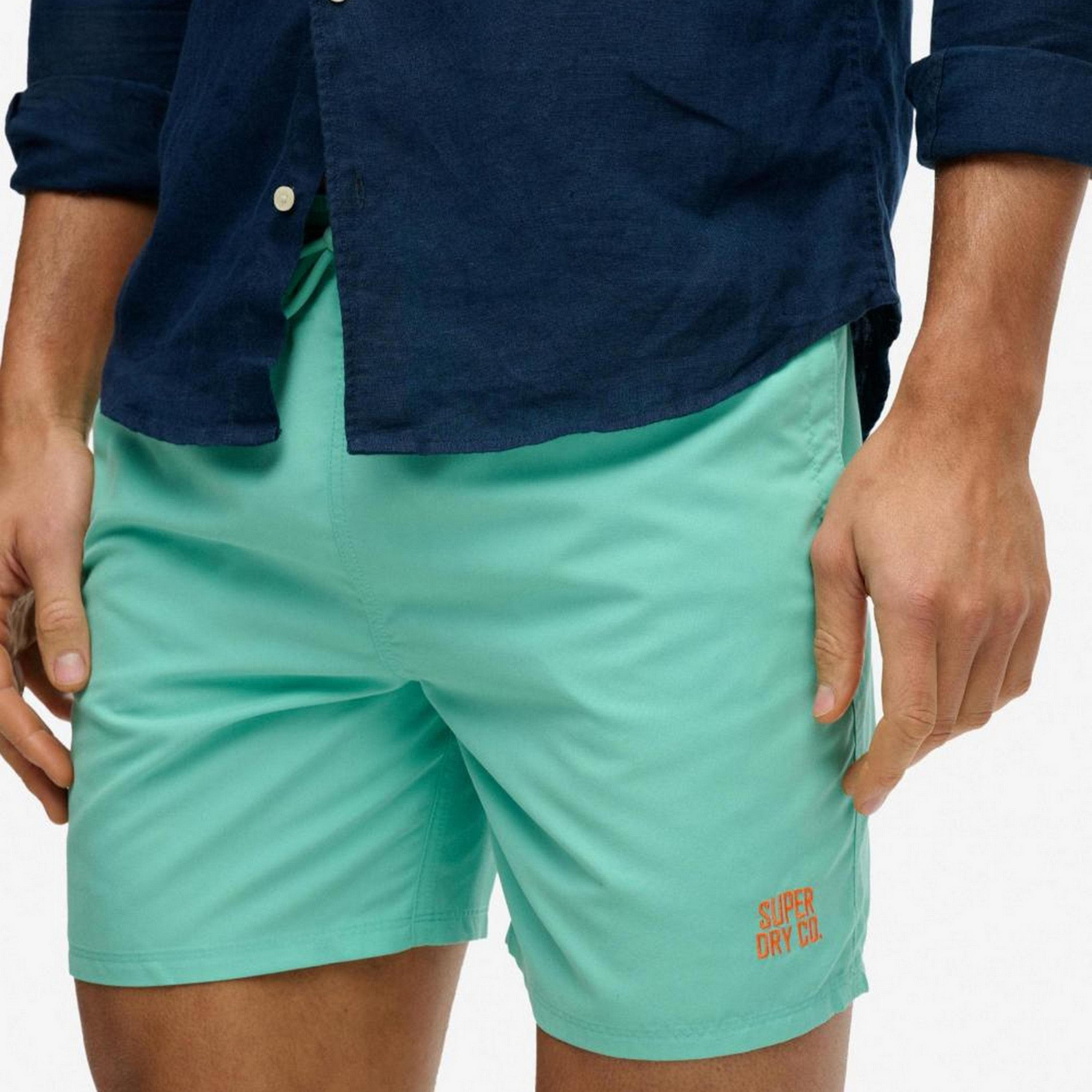 Superdry Plain Mid-Rise Elasticated Drawstring Waist Men's Swim Shorts-men-clothing-bottoms-shorts-image-4