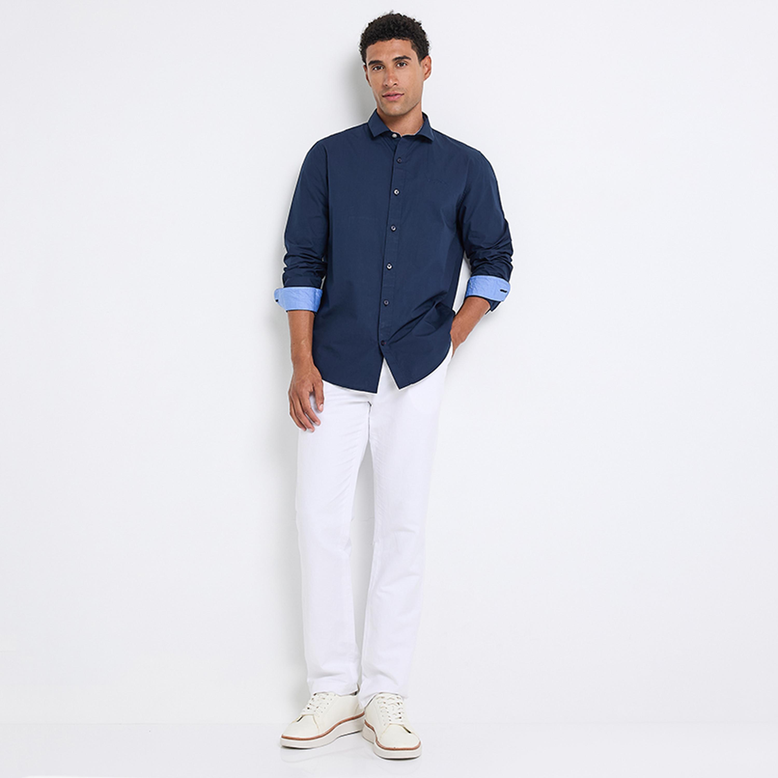 قميص رجالي بقصة عادية سادة بياقة وأكمام طويلة من بن شيرمان-men-clothing-shirts-image-15