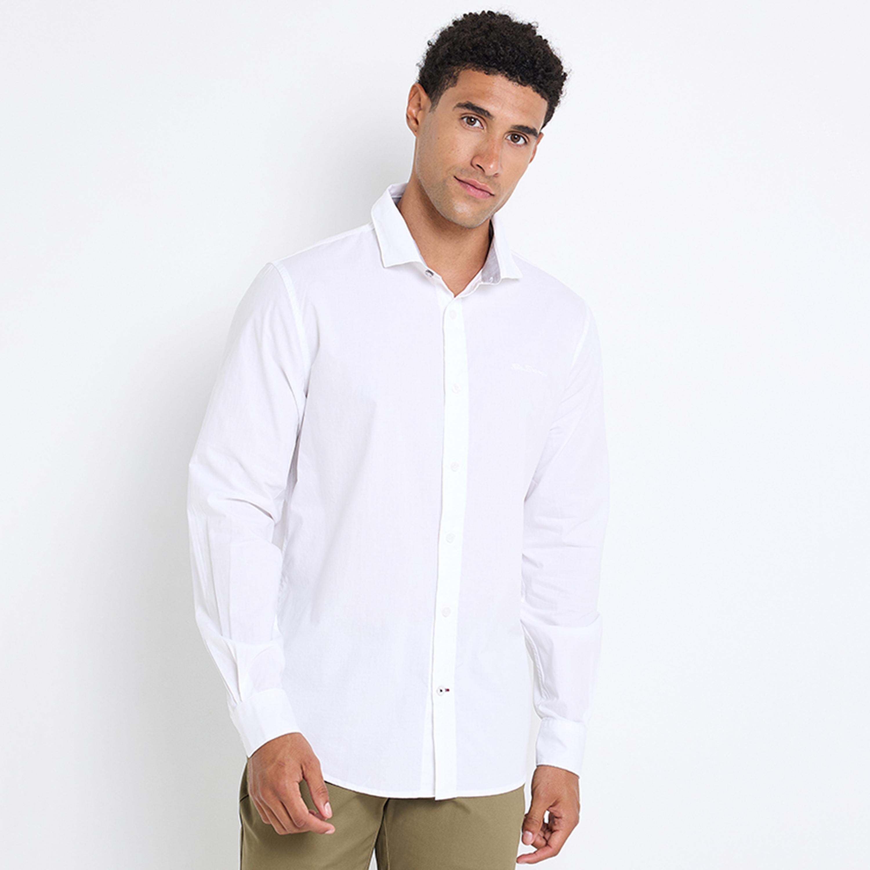 قميص رجالي بقصة عادية سادة بياقة وأكمام طويلة من بن شيرمان-men-clothing-shirts-image-9