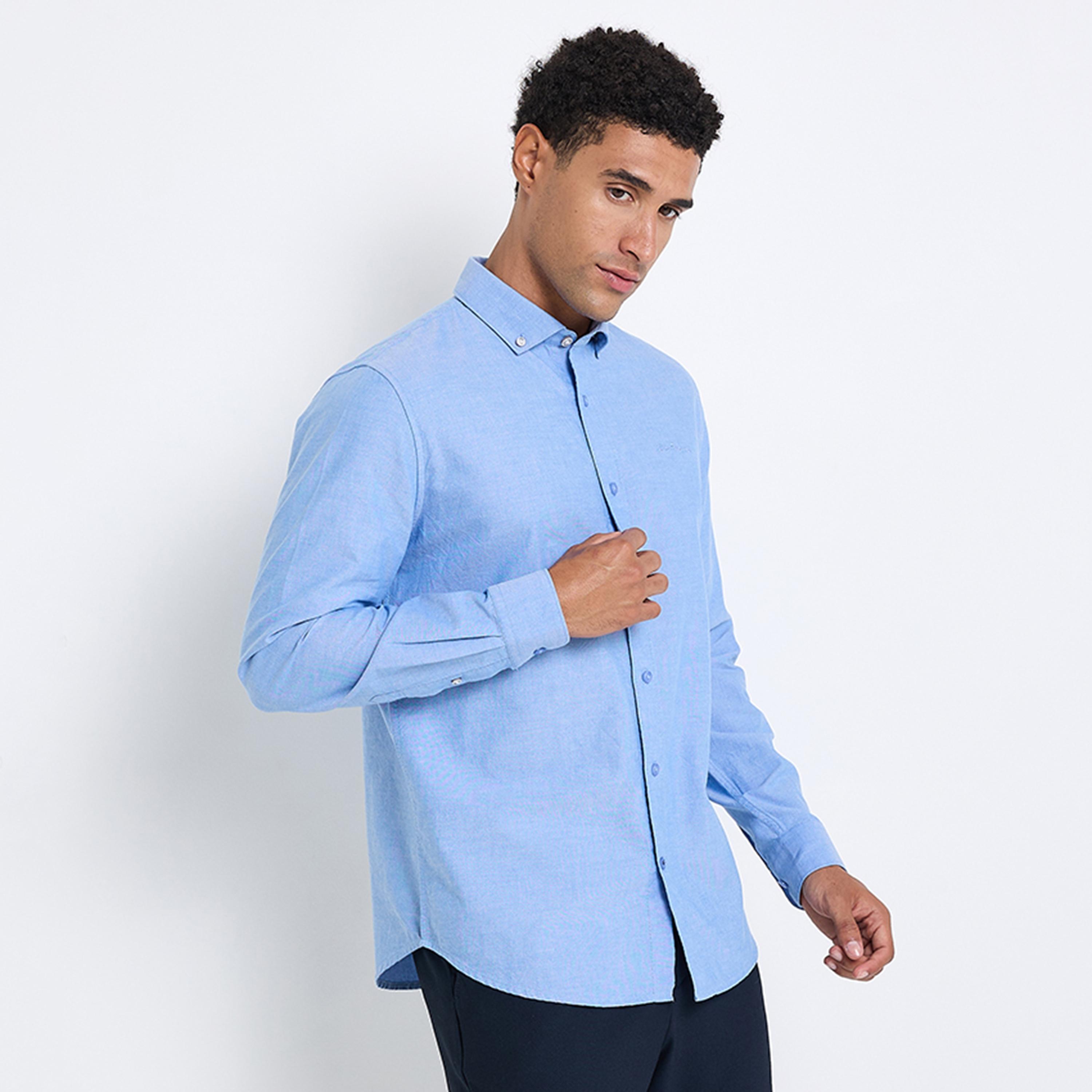 قميص رجالي بقصة عادية بياقة وأزرار وأكمام طويلة من بن شيرمان-men-clothing-shirts-image-13