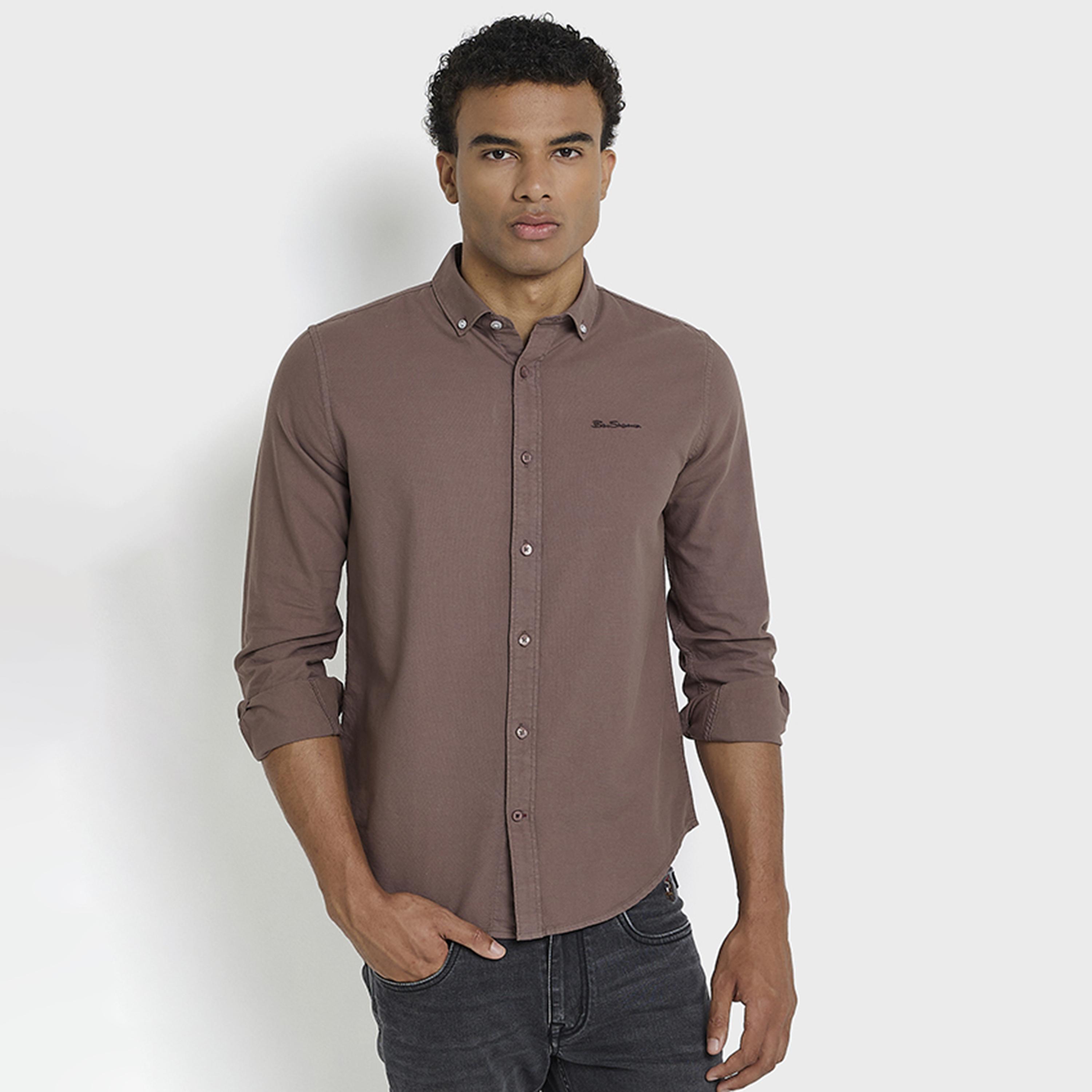 قميص رجالي بقصة عادية بياقة وأزرار وأكمام طويلة من بن شيرمان-men-clothing-shirts-image-1
