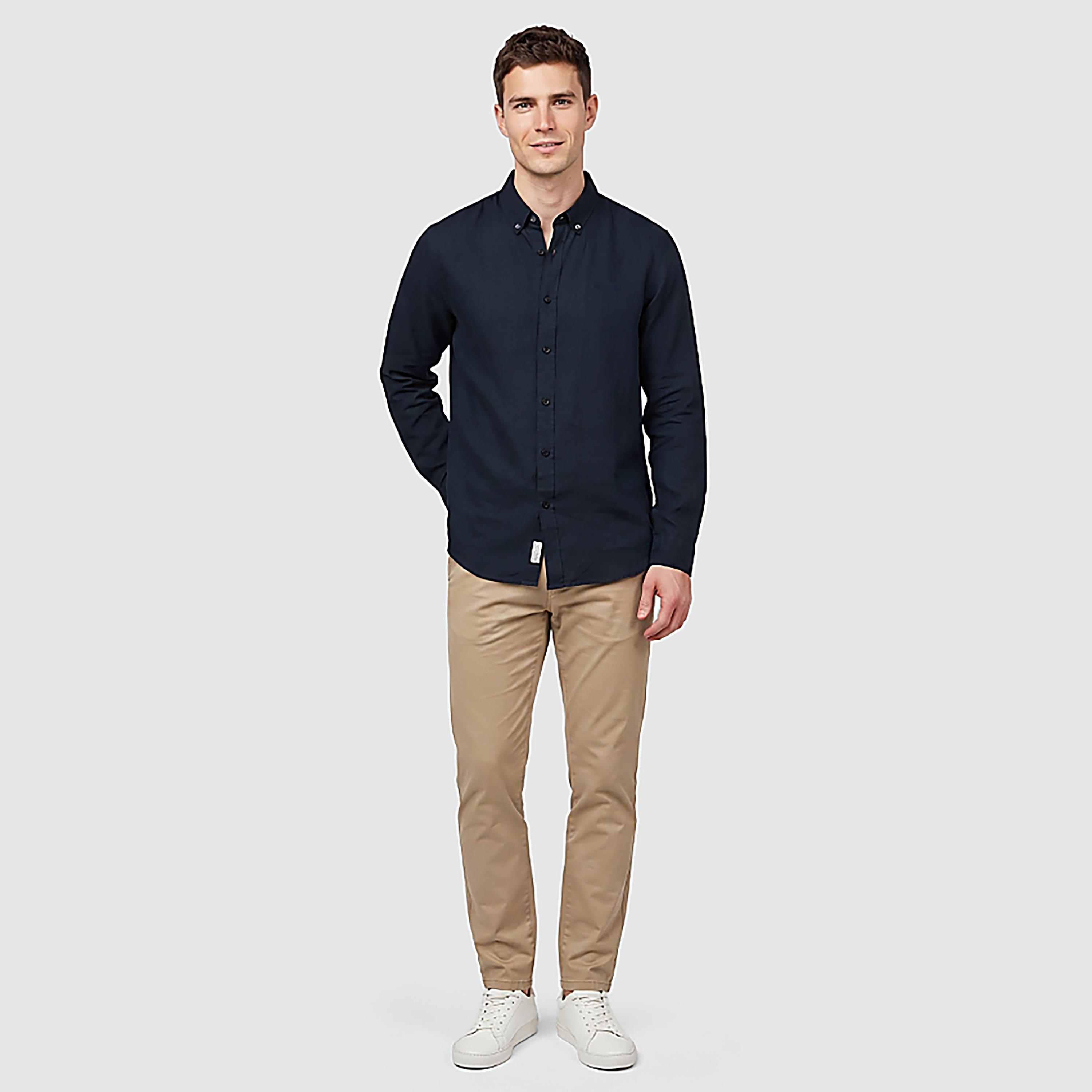 قميص رجالي سادة بقصة ريجيولار فيت وياقة بأزرار وأكمام طويلة من بن شيرمان-men-clothing-shirts-image-5