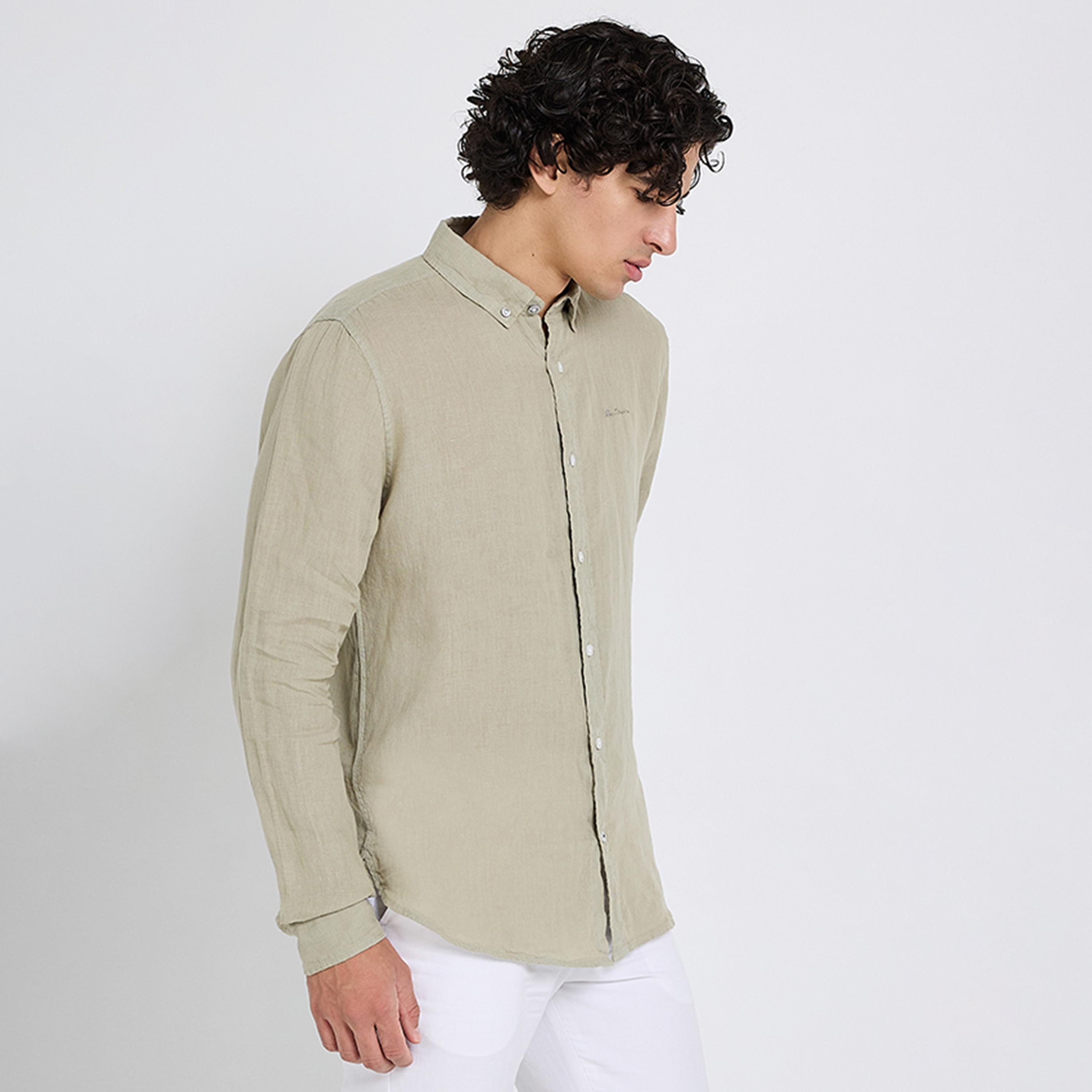 قميص رجالي بقصة عادية بياقة وأزرار وأكمام طويلة من بن شيرمان-men-clothing-shirts-image-6