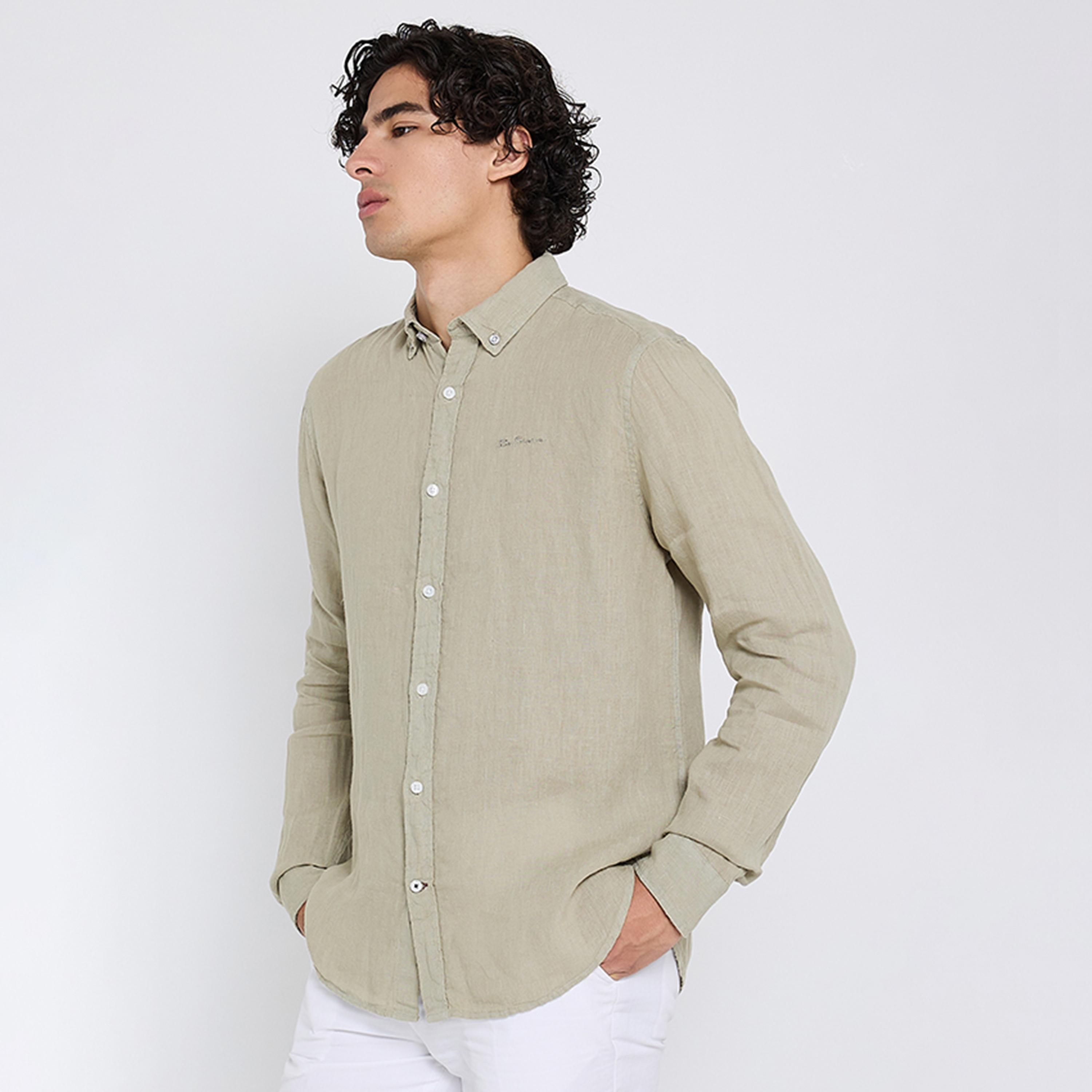 قميص رجالي بقصة عادية بياقة وأزرار وأكمام طويلة من بن شيرمان-men-clothing-shirts-image-7