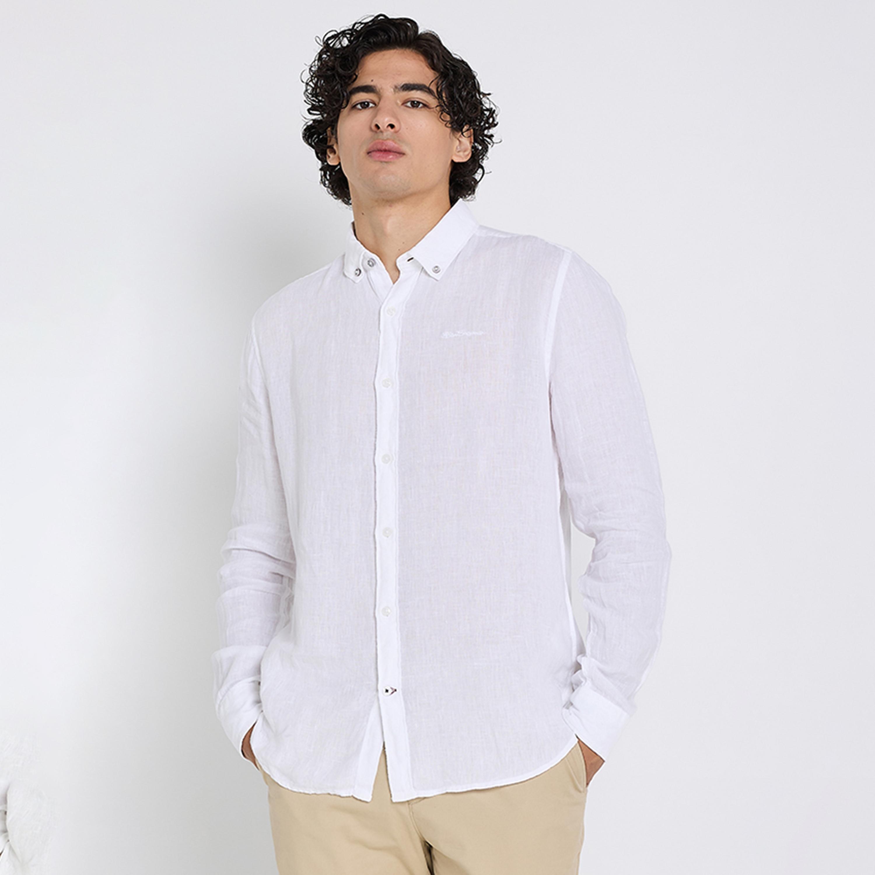 قميص رجالي بقصة عادية بياقة وأزرار وأكمام طويلة من بن شيرمان-men-clothing-shirts-image-2