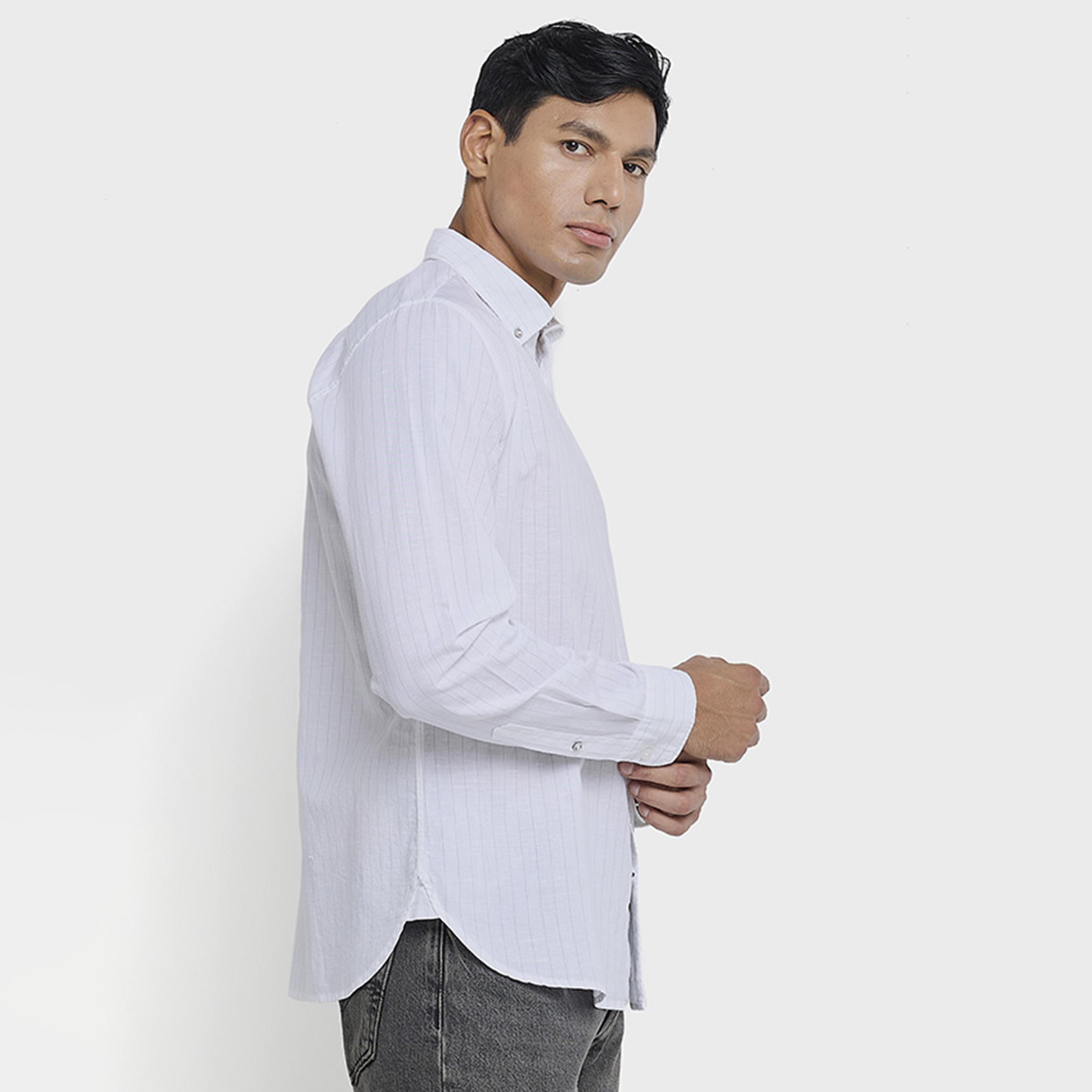 BEN SHERMAN Regular Fit Striped Button-Down Collar Long Sleeves Men's Shirt-men-clothing-shirts-image-2