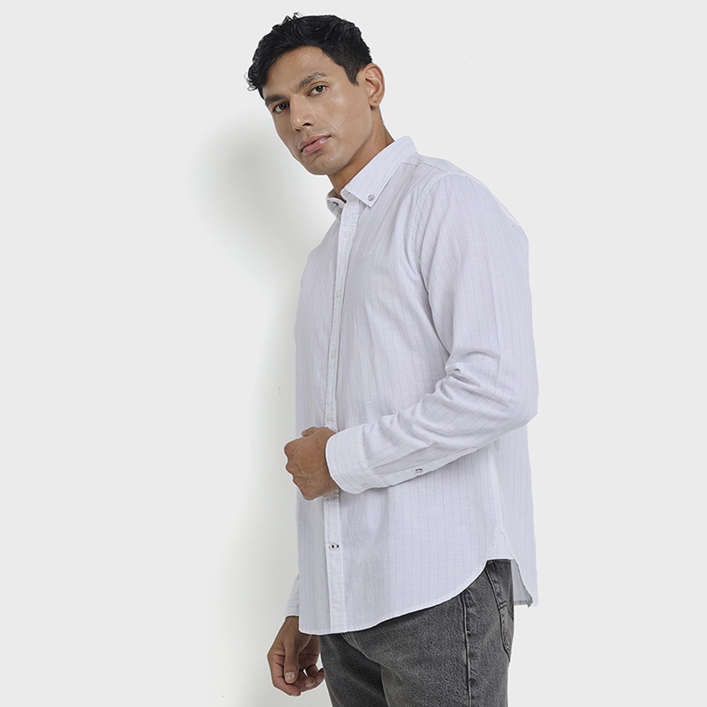 BEN SHERMAN Regular Fit Striped Button-Down Collar Long Sleeves Men's Shirt-men-clothing-shirts-image-3