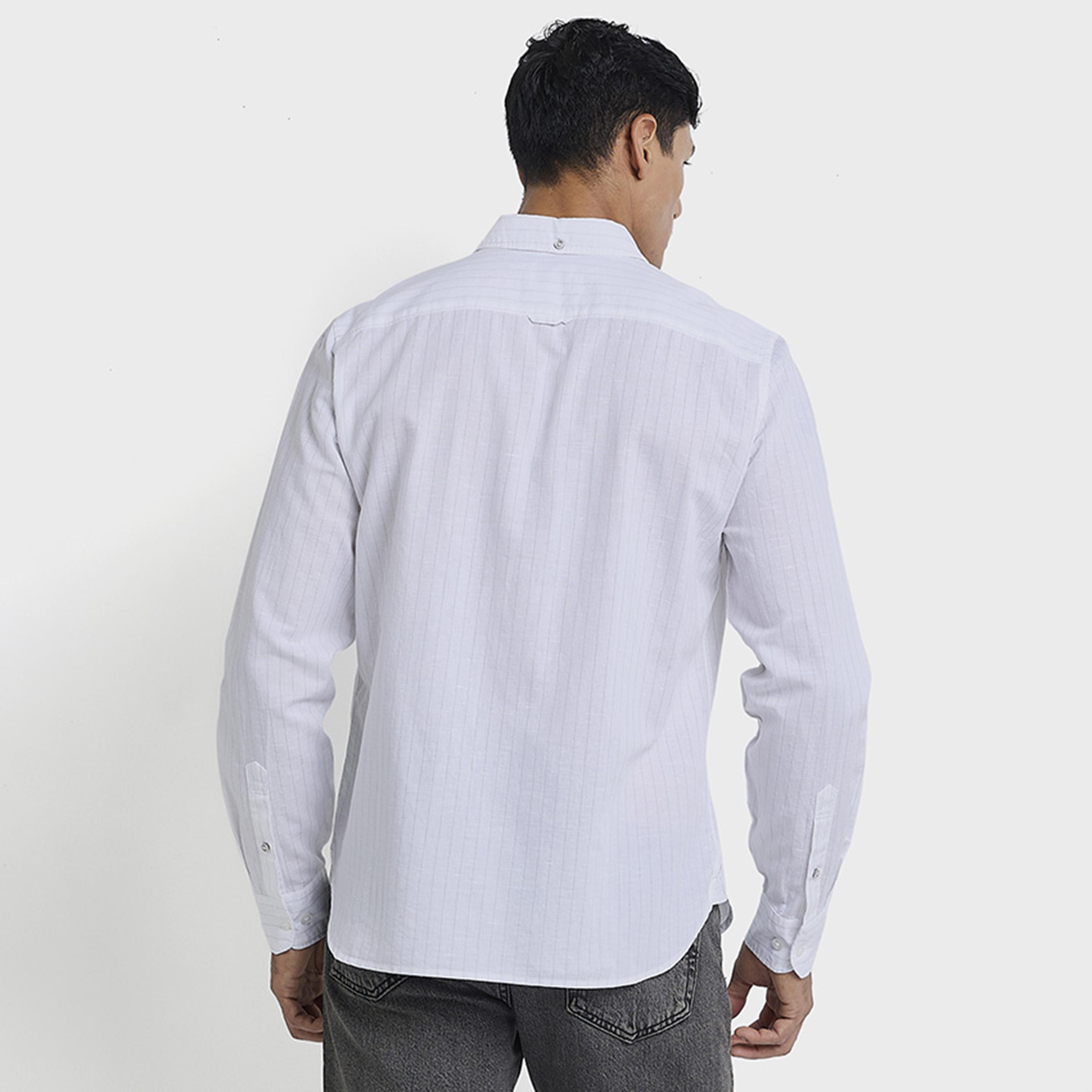 BEN SHERMAN Regular Fit Striped Button-Down Collar Long Sleeves Men's Shirt-men-clothing-shirts-image-4