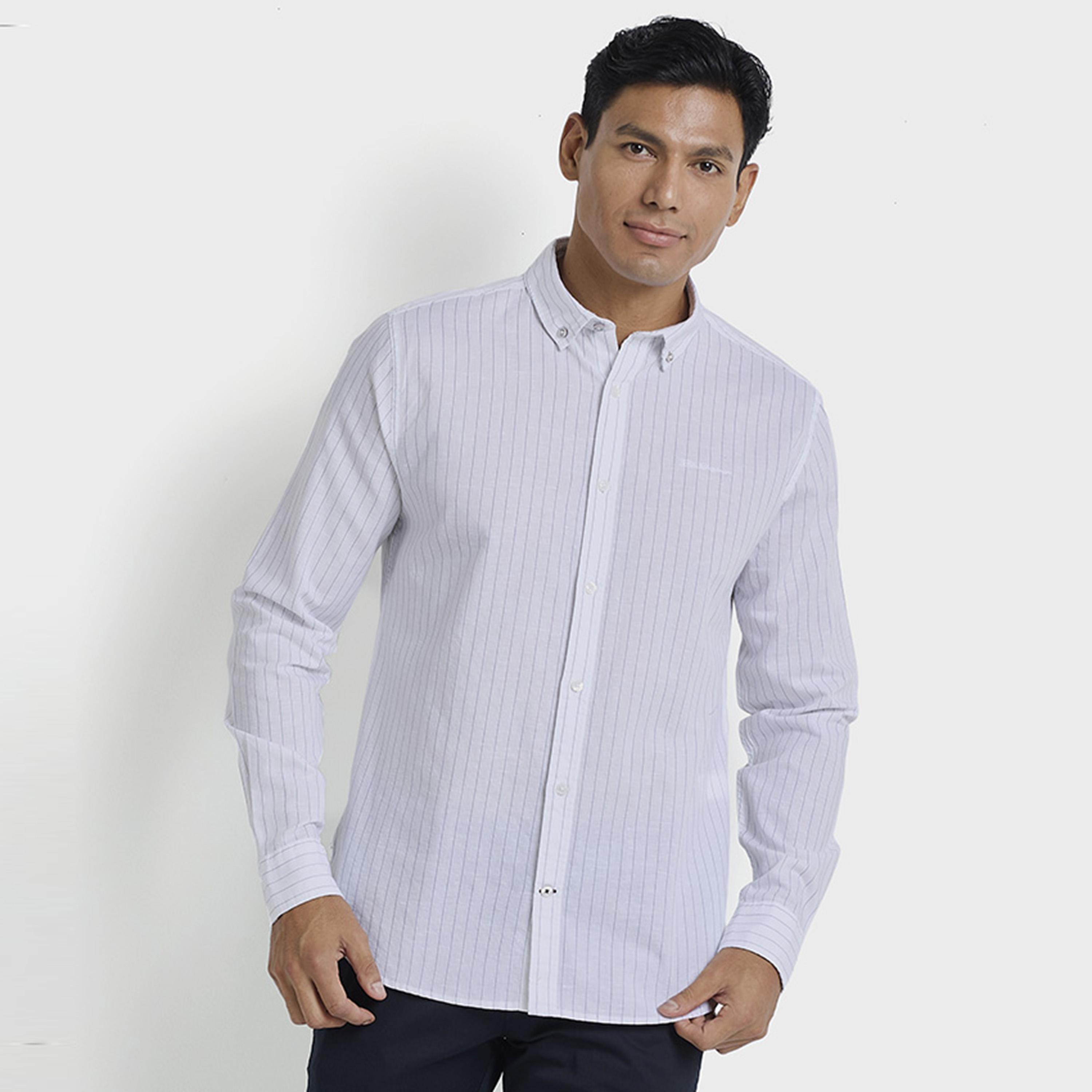 BEN SHERMAN Regular Fit Striped Button-Down Collar Long Sleeves Men's Shirt-men-clothing-shirts-image-5